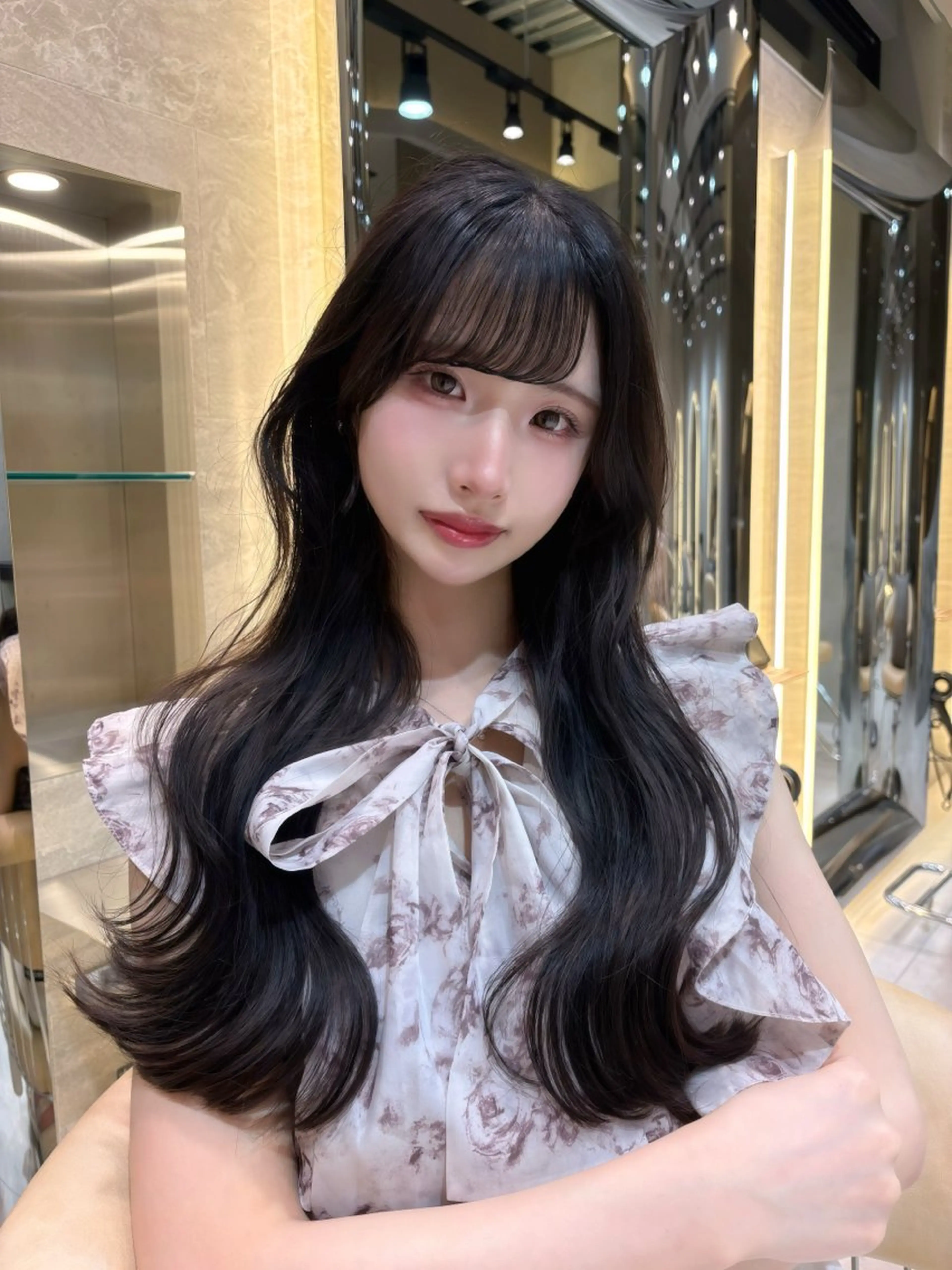ロング カット ヘアカラー トリートメント 田中 励也 縮毛矯正のヘアスタイル