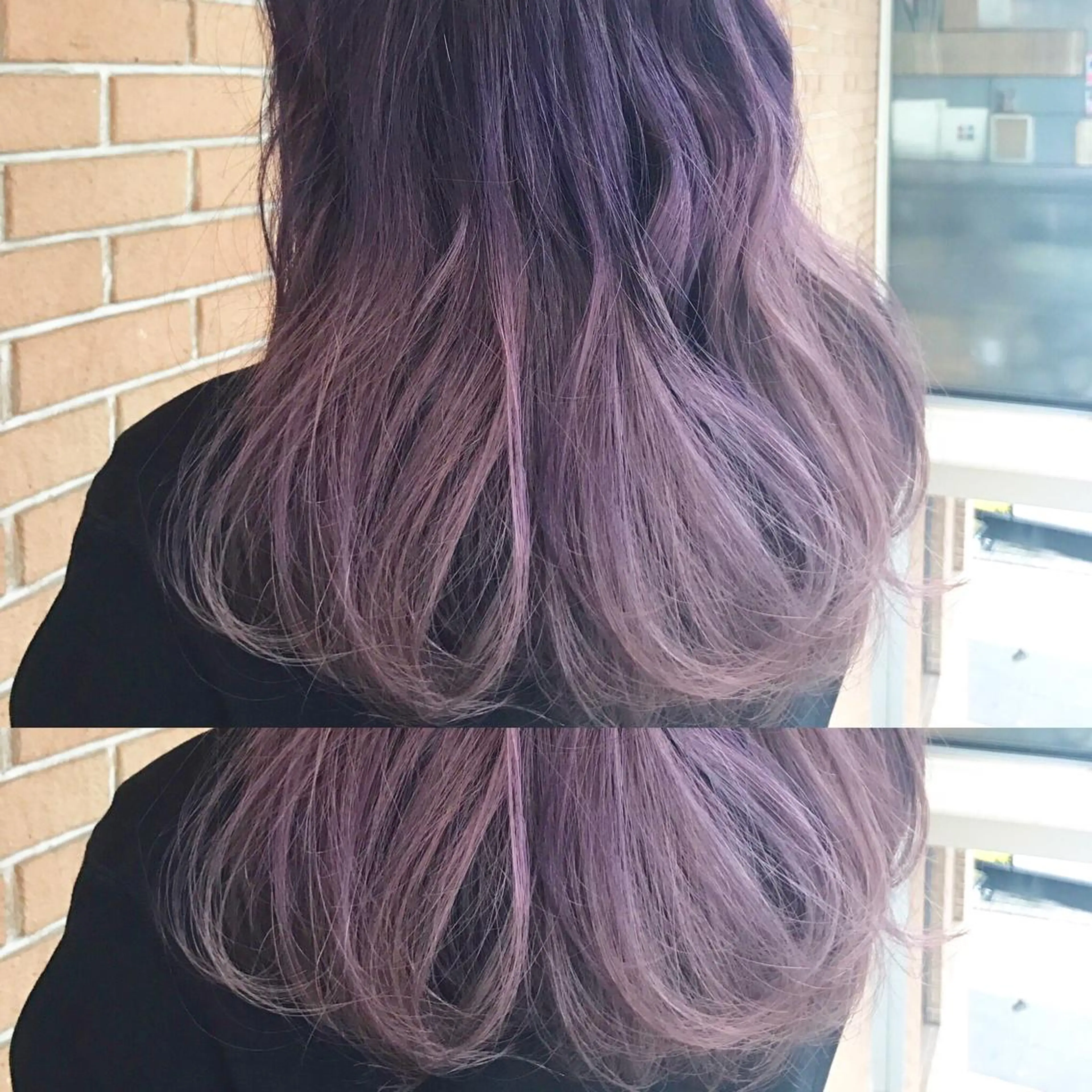 セミロング カラー ダブルカラー グラデーションカラー パープルカラー 高比良 剛のヘアスタイル