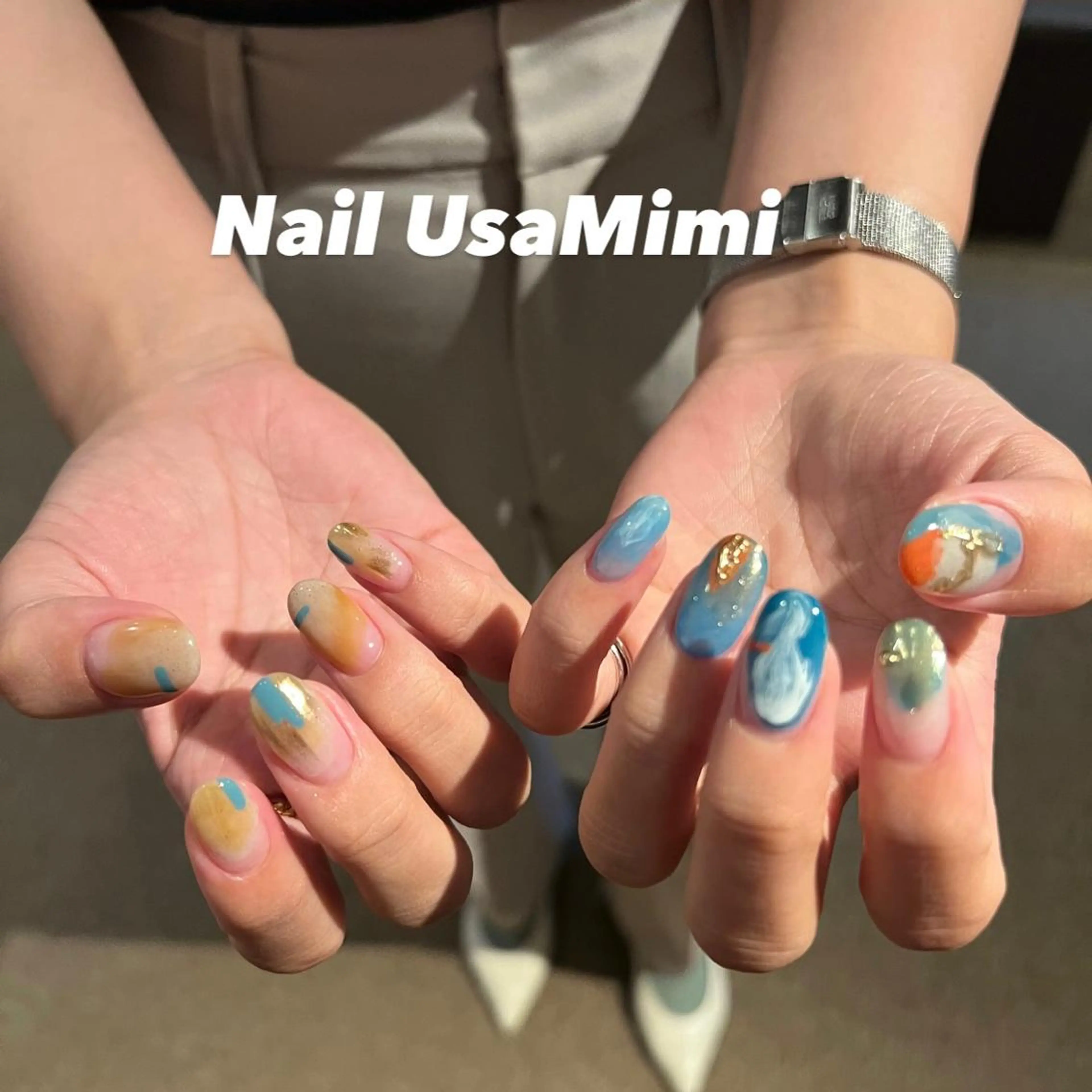 ネイル クリアネイル フットネイル ジェルネイル マグネットネイル 持ち込み 本町ネイルNail UsaMimiのネイルデザイン