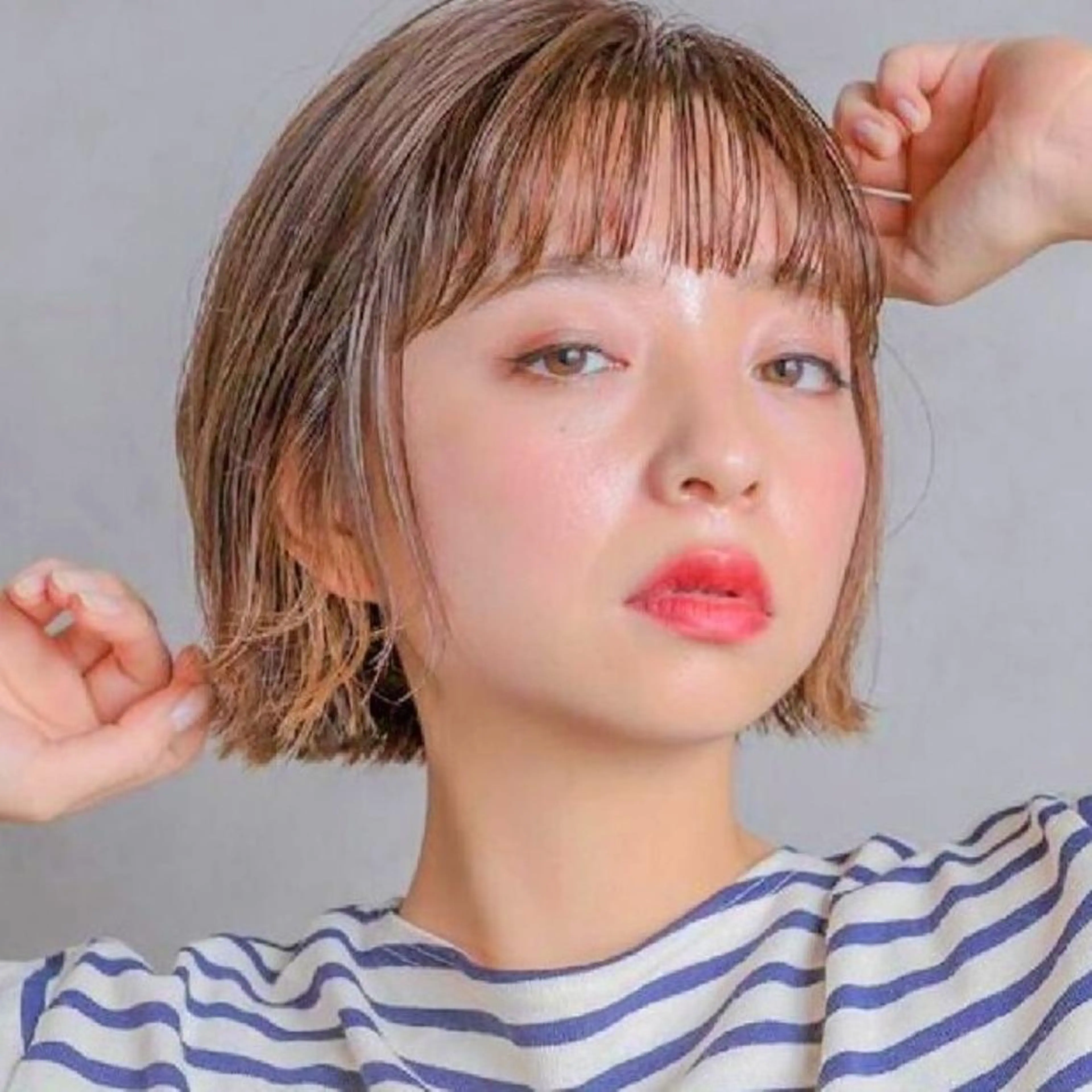 ショート 切りっぱなしボブ ボブ ショートボブ縮毛矯正 特化◇阿武隈川 弘のヘアスタイル