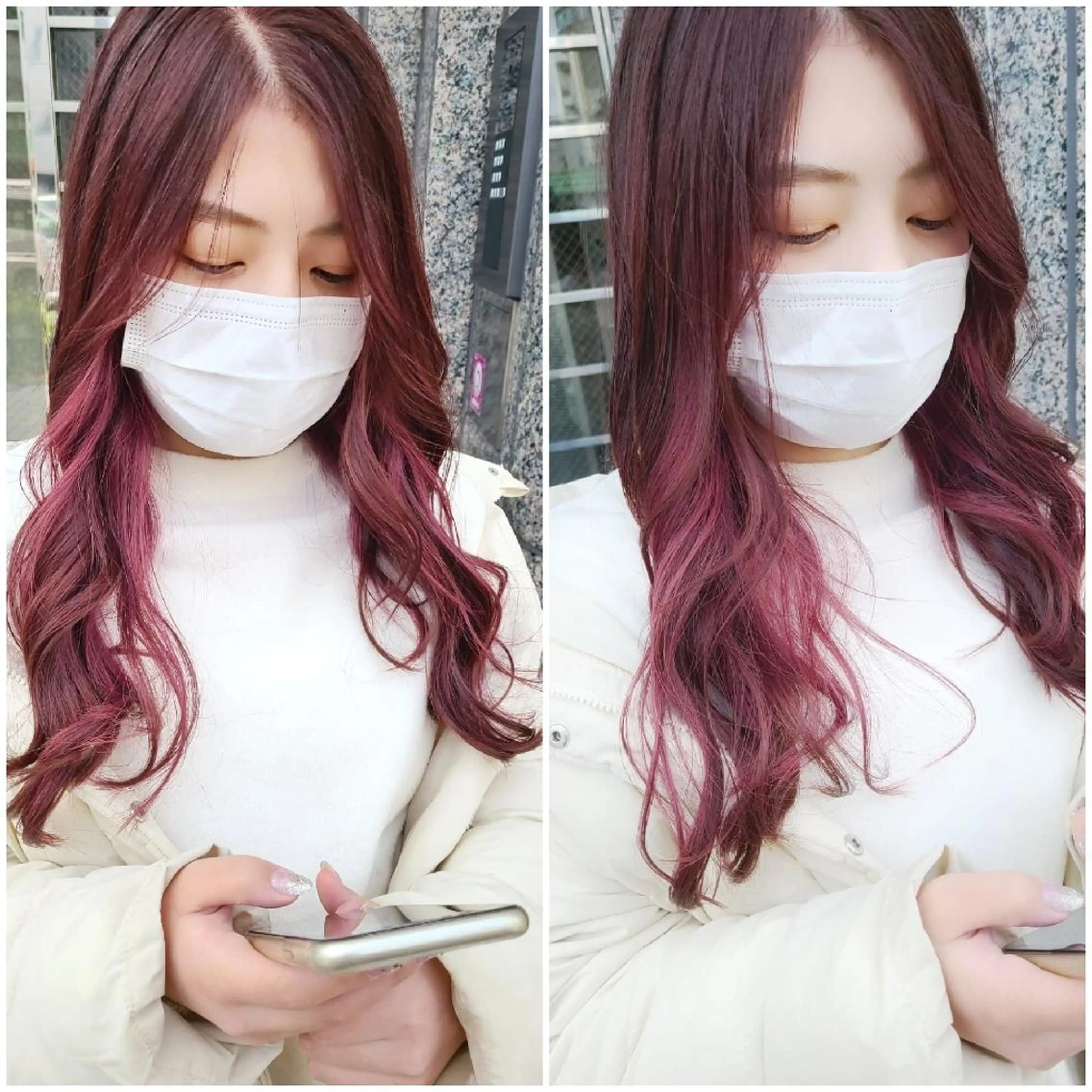 ロング カラー イヤリングカラー ピンクカラー ピンクパープル パープルカラー 【ネウィ天王寺 】seiyaのヘアスタイル