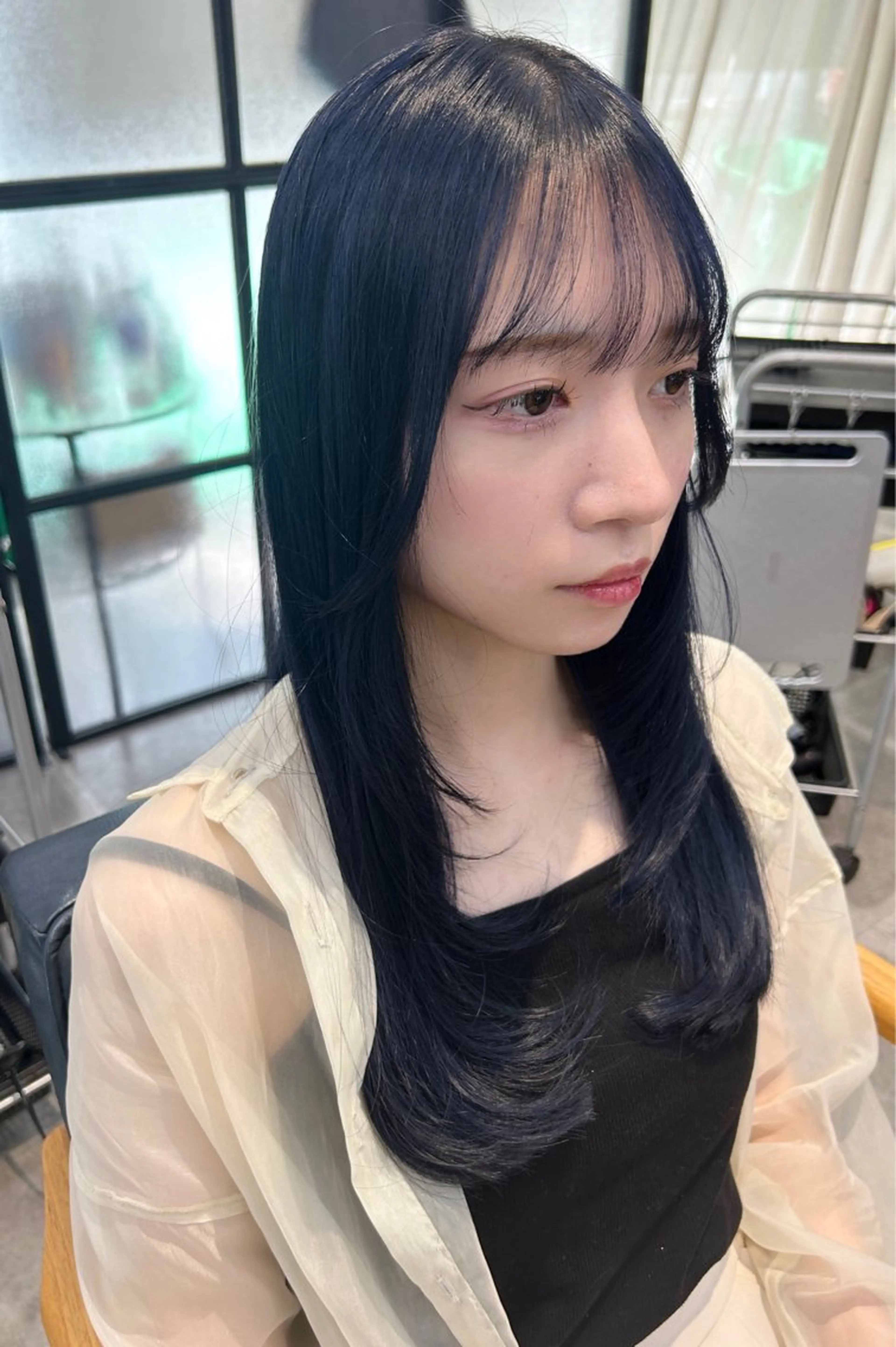 ロング カラー カット ヘアカラー トリートメント newi梅田🫧韓国 ヘア🫧sakiのヘアスタイル