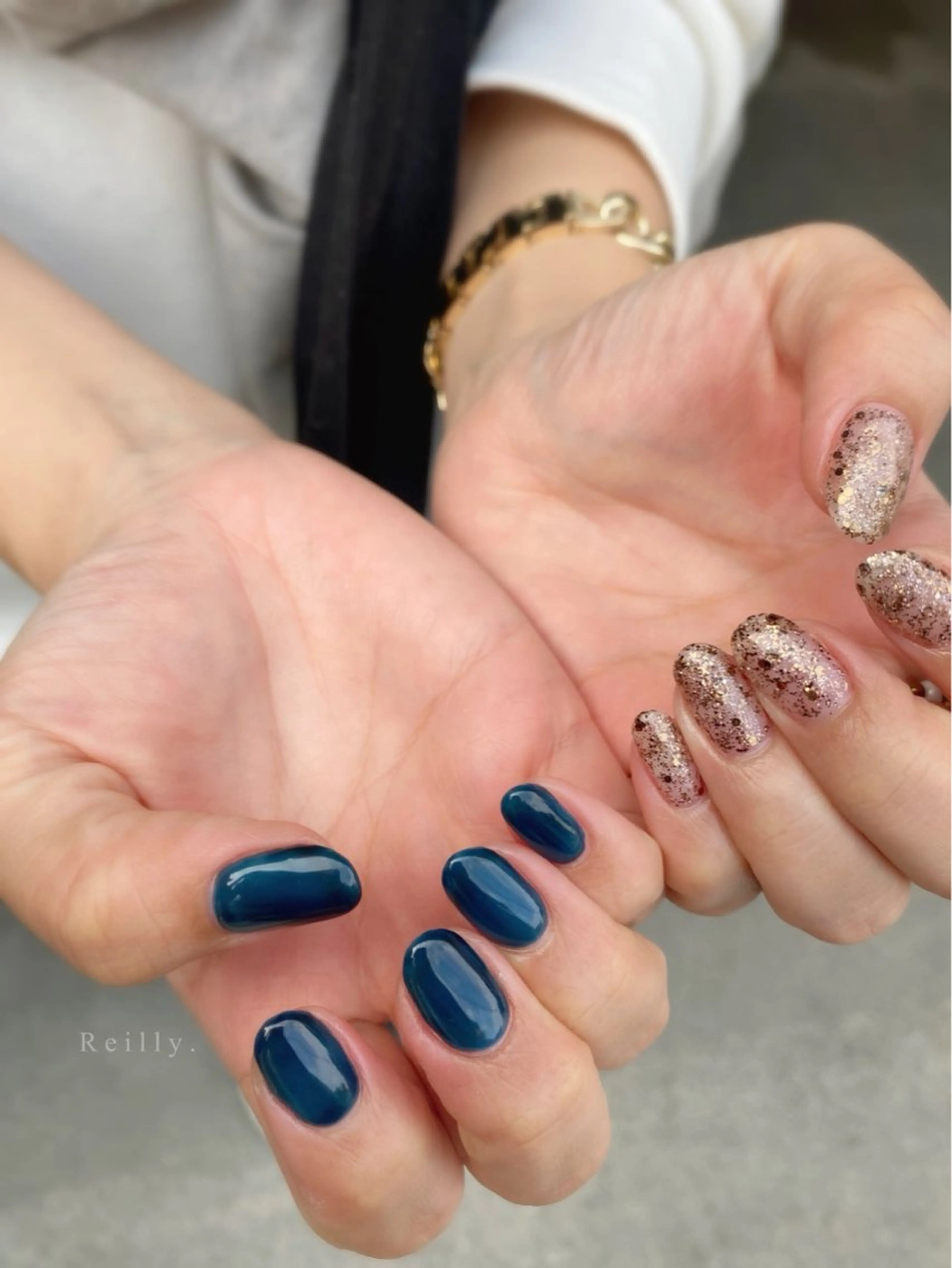 ネイル フラッシュネイル ジェルネイル グラデーション ラメ(グリッター) ラメグラデーション ハンドネイル ハンドケア REILLY.　private nail salon所属・Marina 《REILLY.》のネイルデザイン