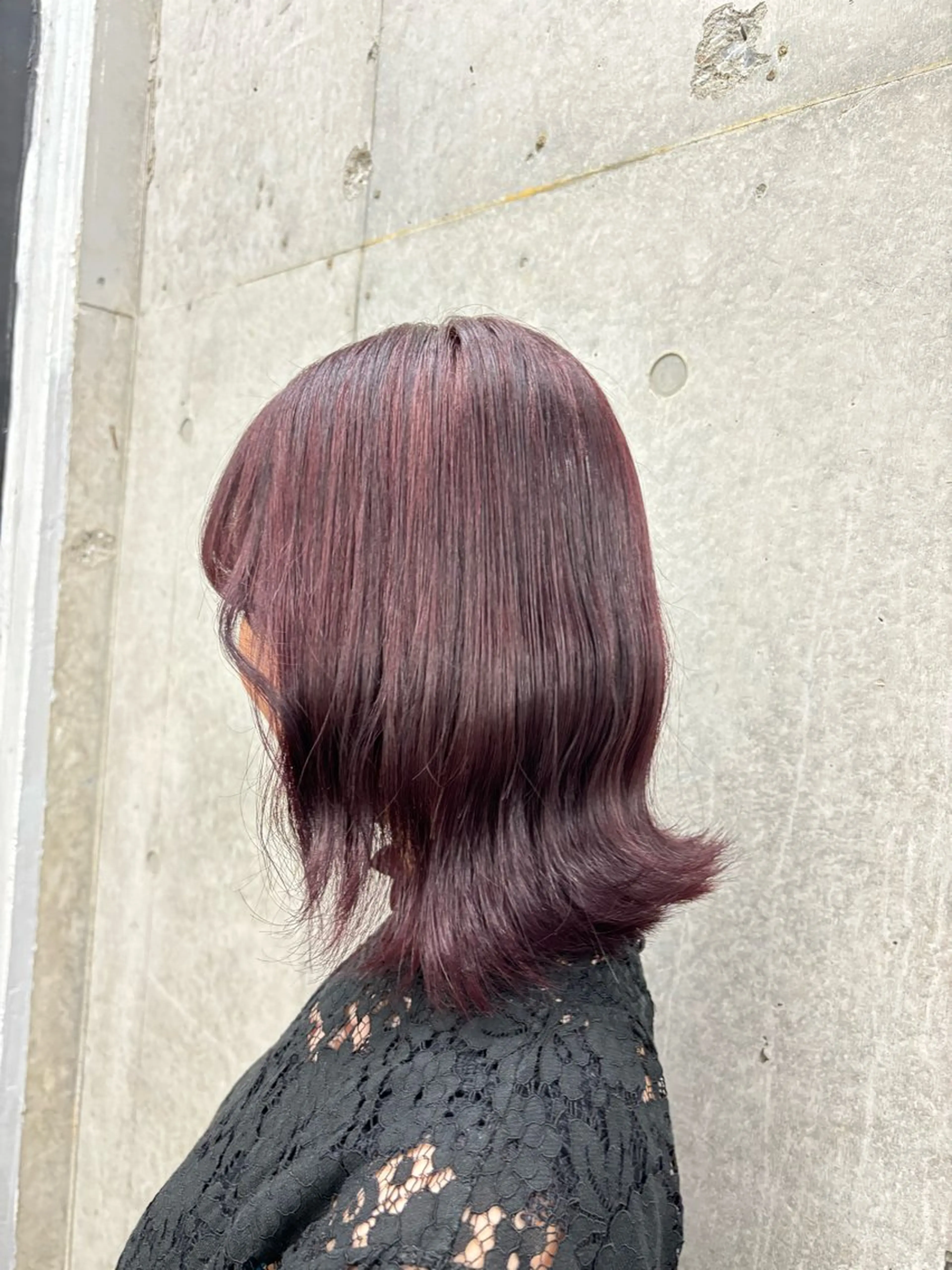 セミロング カラー ダブルカラー パープルカラー ヘアカラー 巻ける縮毛矯正🌸 勝倉　麗のヘアスタイル