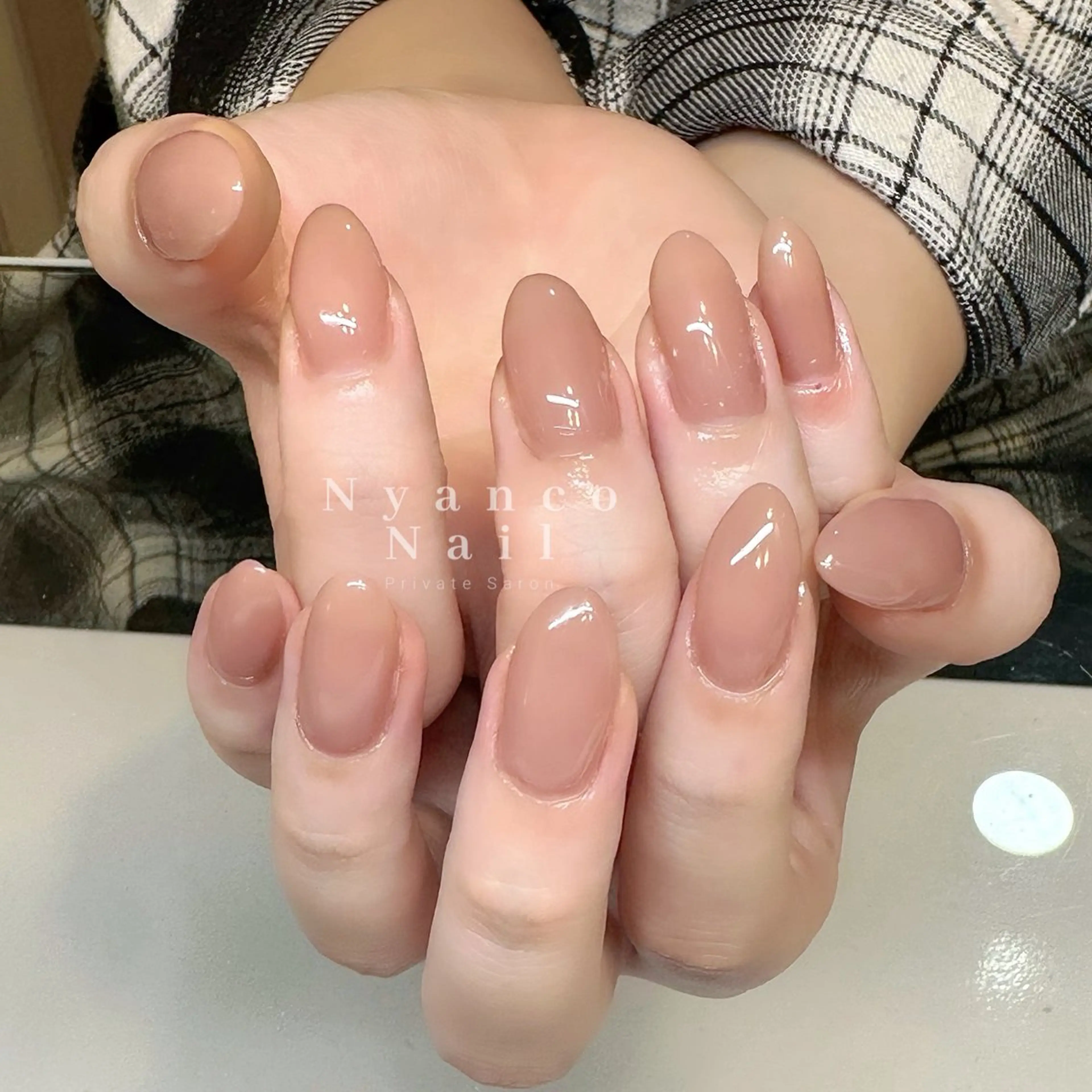 ネイル ジェルネイル オフィスネイル ワンカラーネイル Nyanco Nailのネイルデザイン