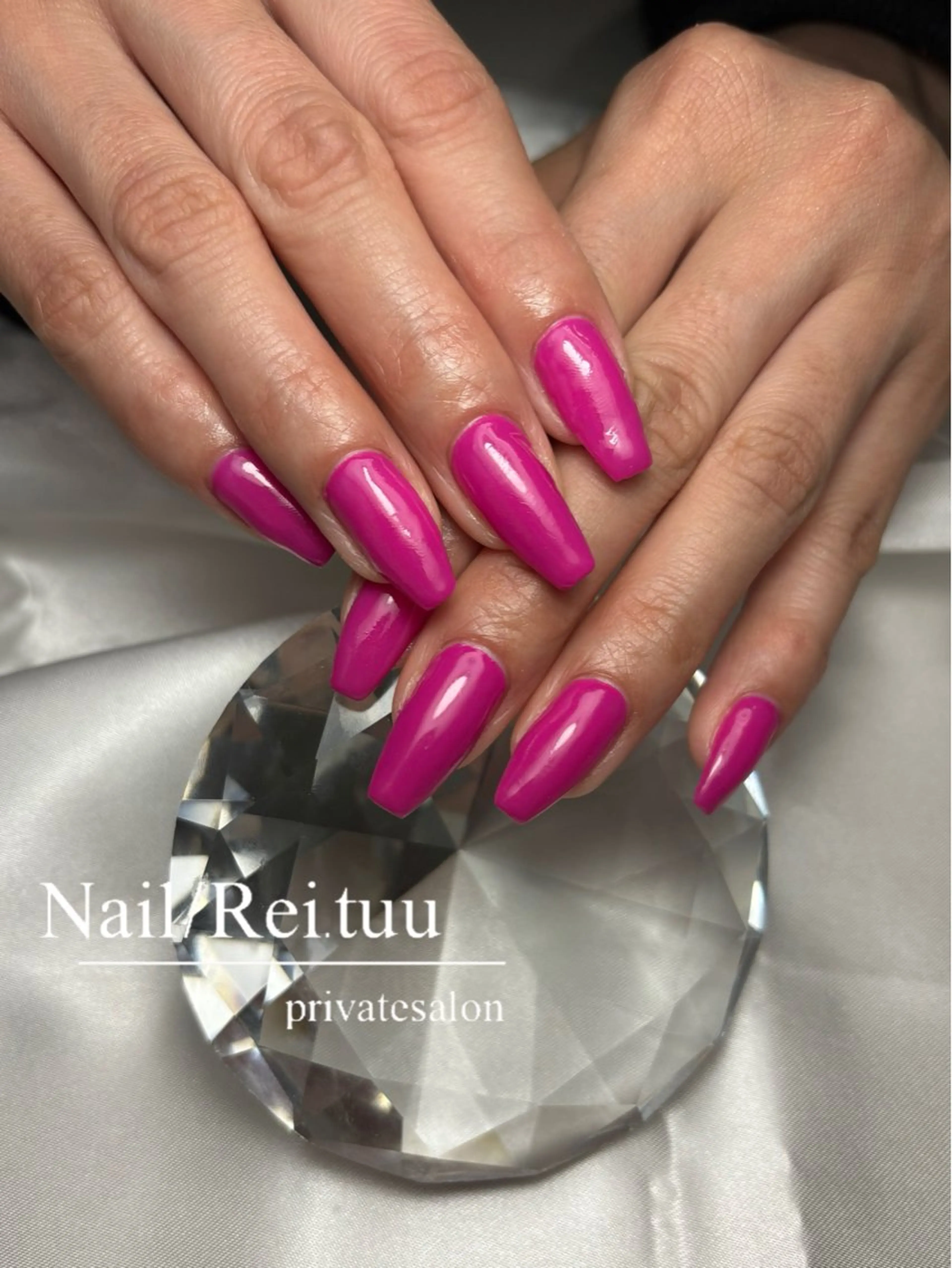 ネイル フラッシュネイル フレンチネイル キラキラネイル ロングネイル マグネットネイル Nailsalon / Rei.tuuのネイルデザイン