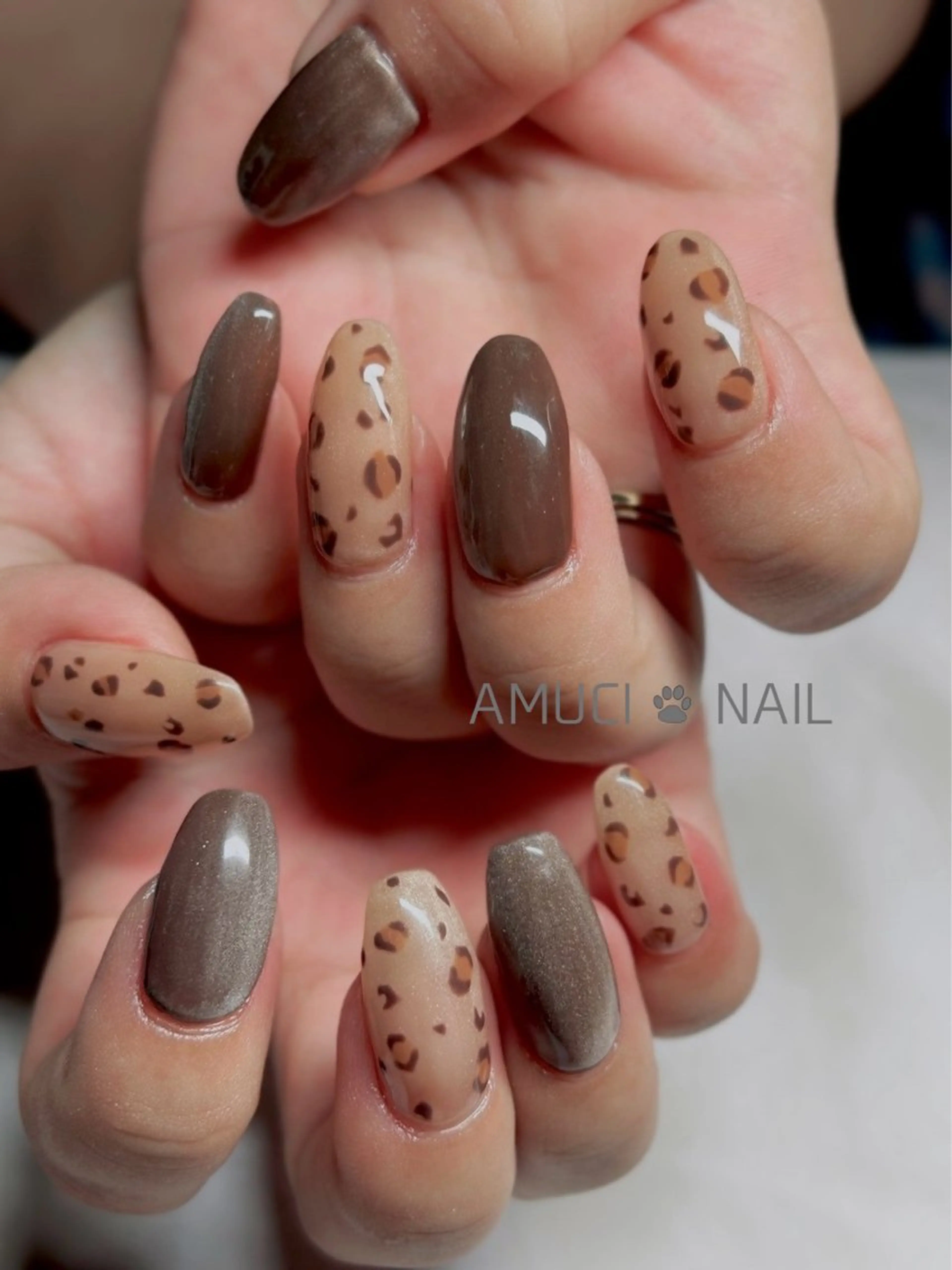 ネイル アニマル柄 マグネットネイル ハンドネイル Bar CLAN -Nail-所属・AMUCI NAIL Shihomiのネイルデザイン
