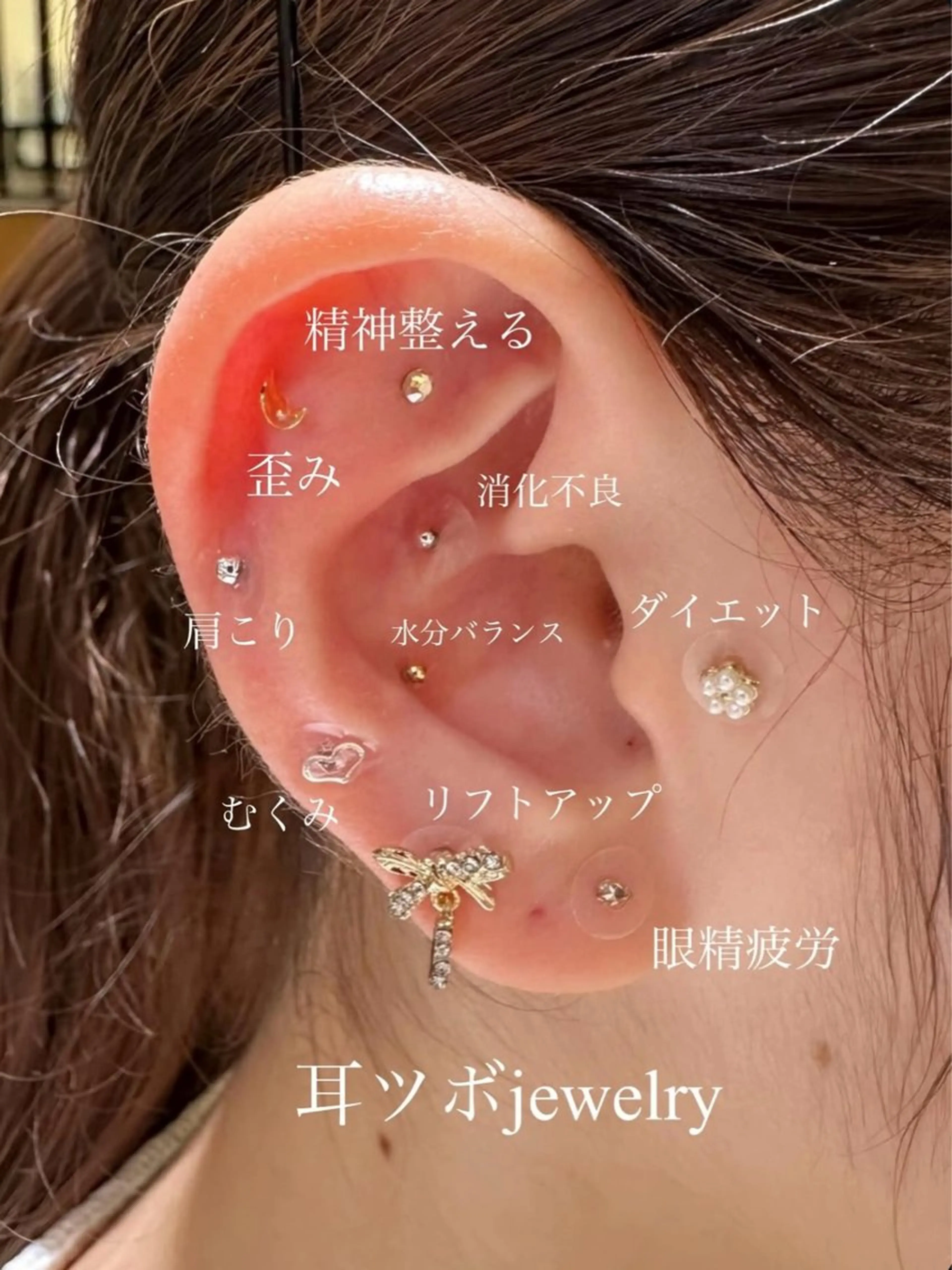 🎃耳ツボジュエリー💎10粒セット　片耳5粒の写真