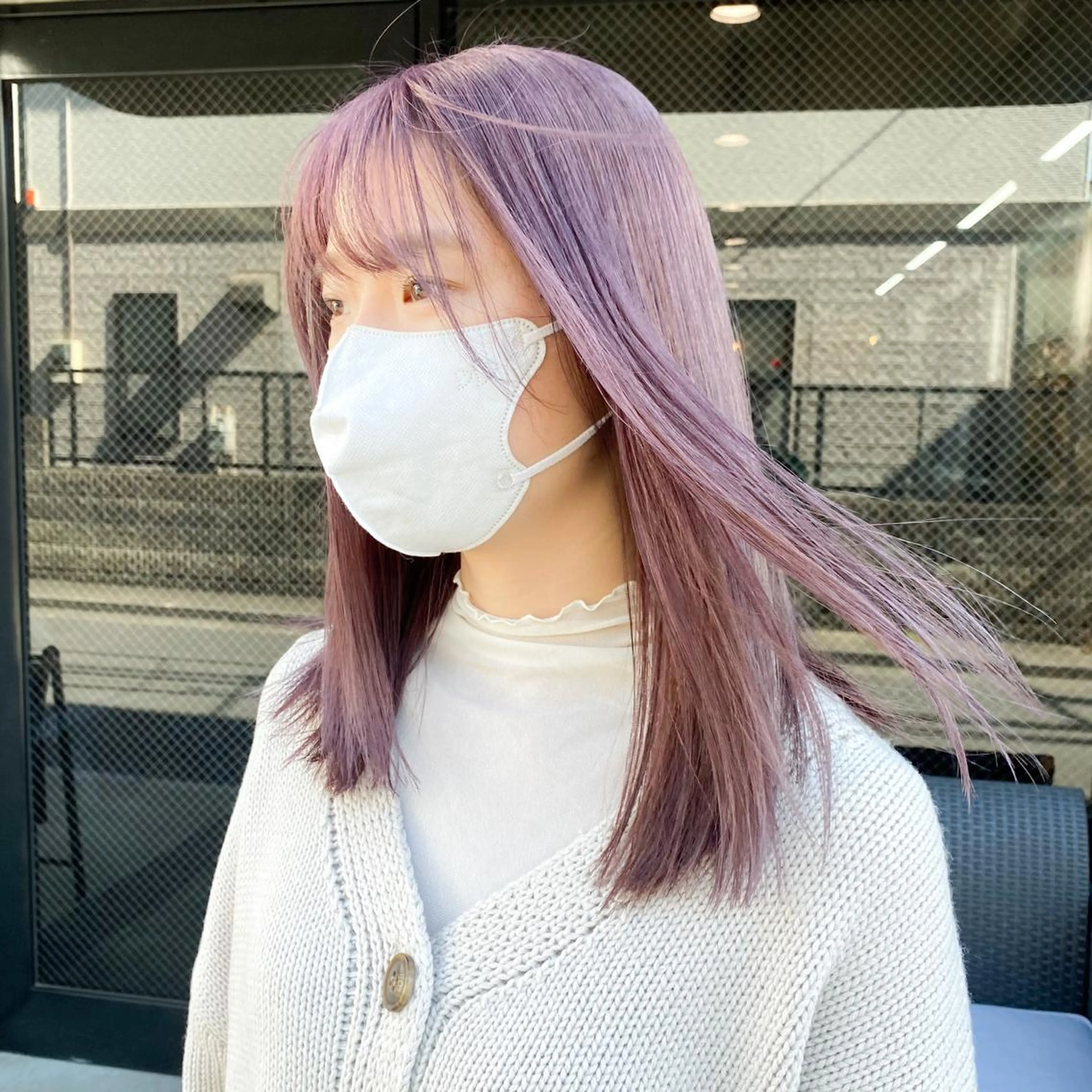 ミディアム カラー 艶髪ブリーチ 永井竜也のヘアスタイル