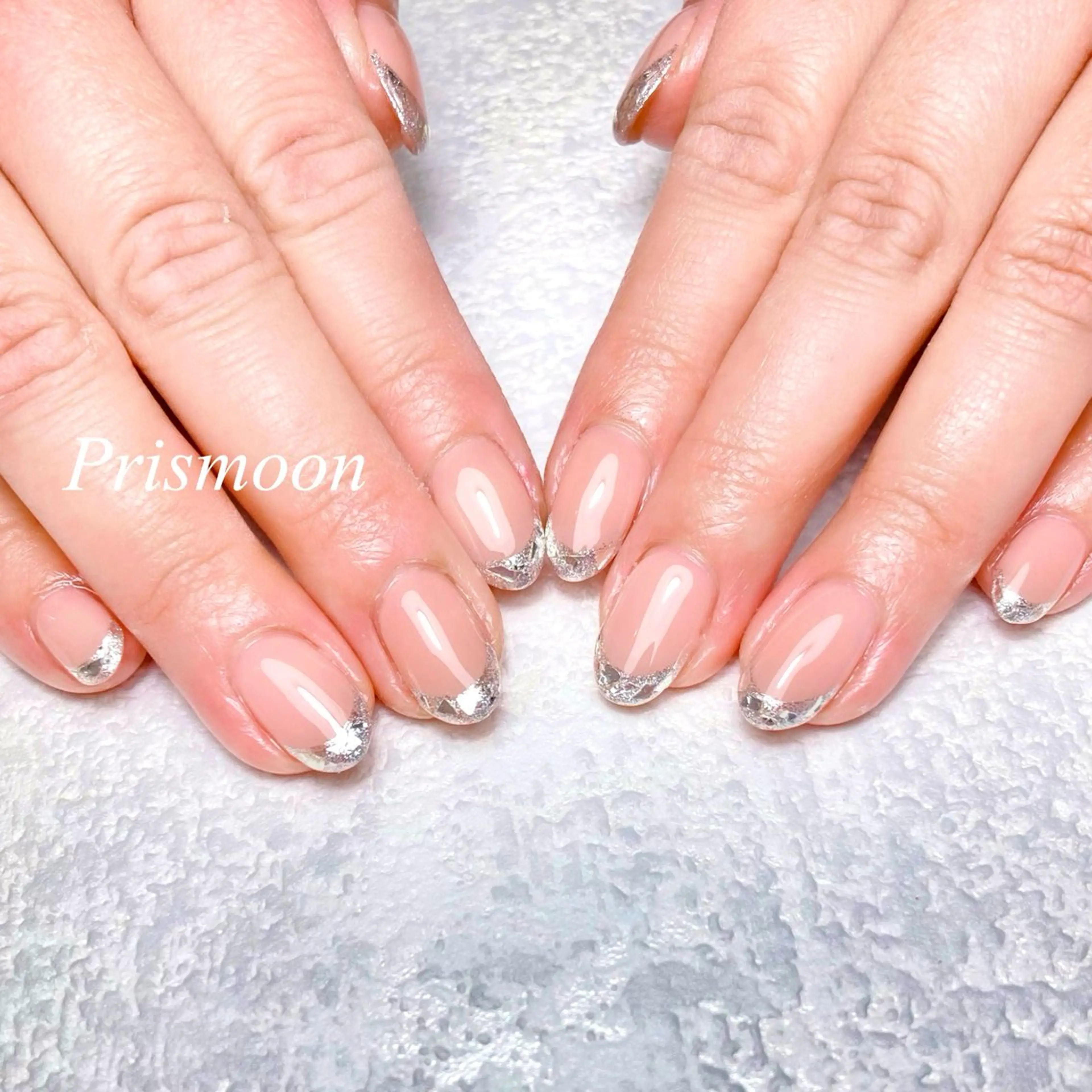 ネイル フレンチネイル ガラスフレンチ Prismoon  Nail所属・Prismoon Nailのネイルデザイン