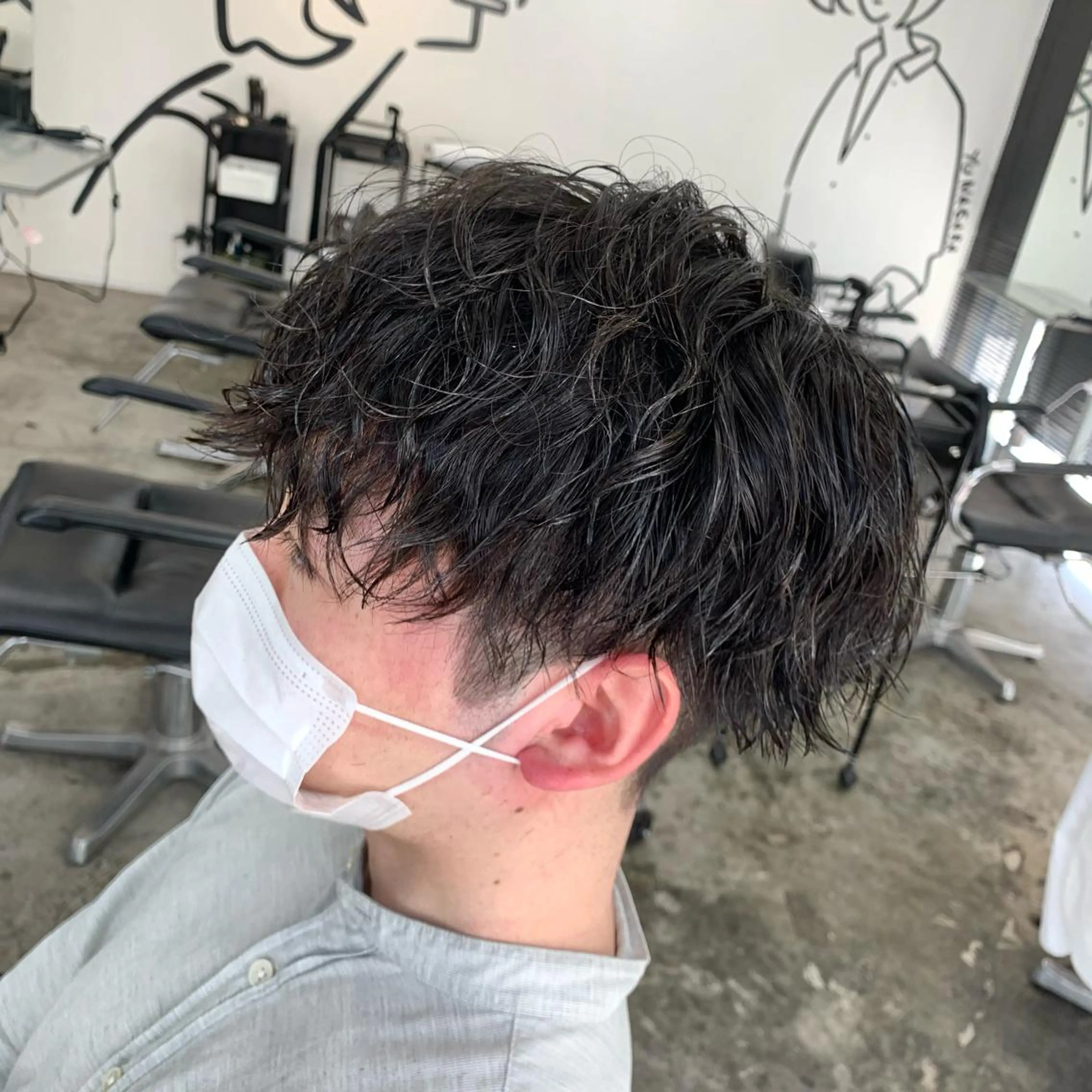 ショート パーマ メンズ カット パーマ メンズ特化美容師/ 藤戸 椋のヘアスタイル