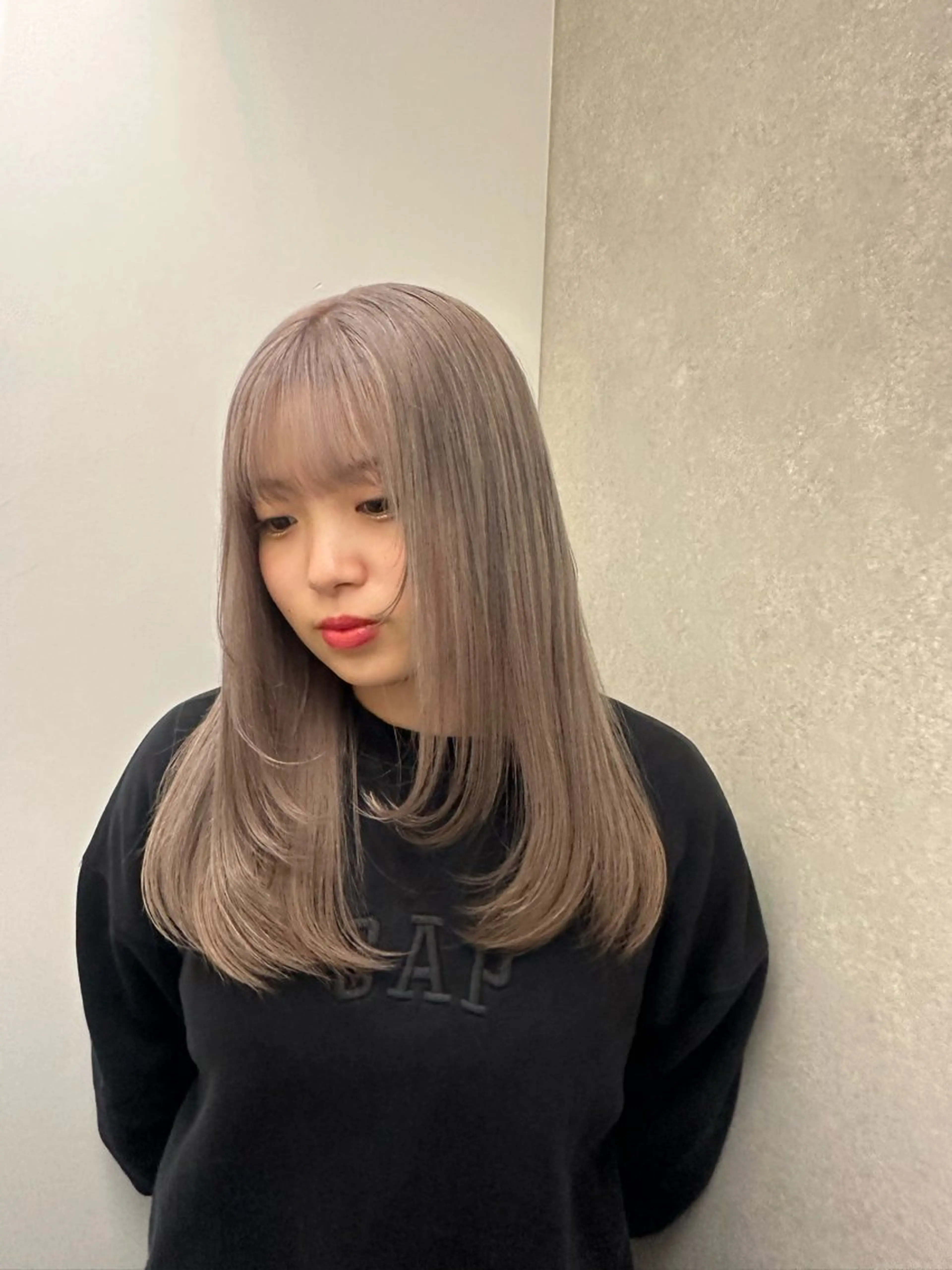 セミロング カラー ヘアカラー 🎀韓国レイヤー特化 🎀ベージュ/ミクのヘアスタイル