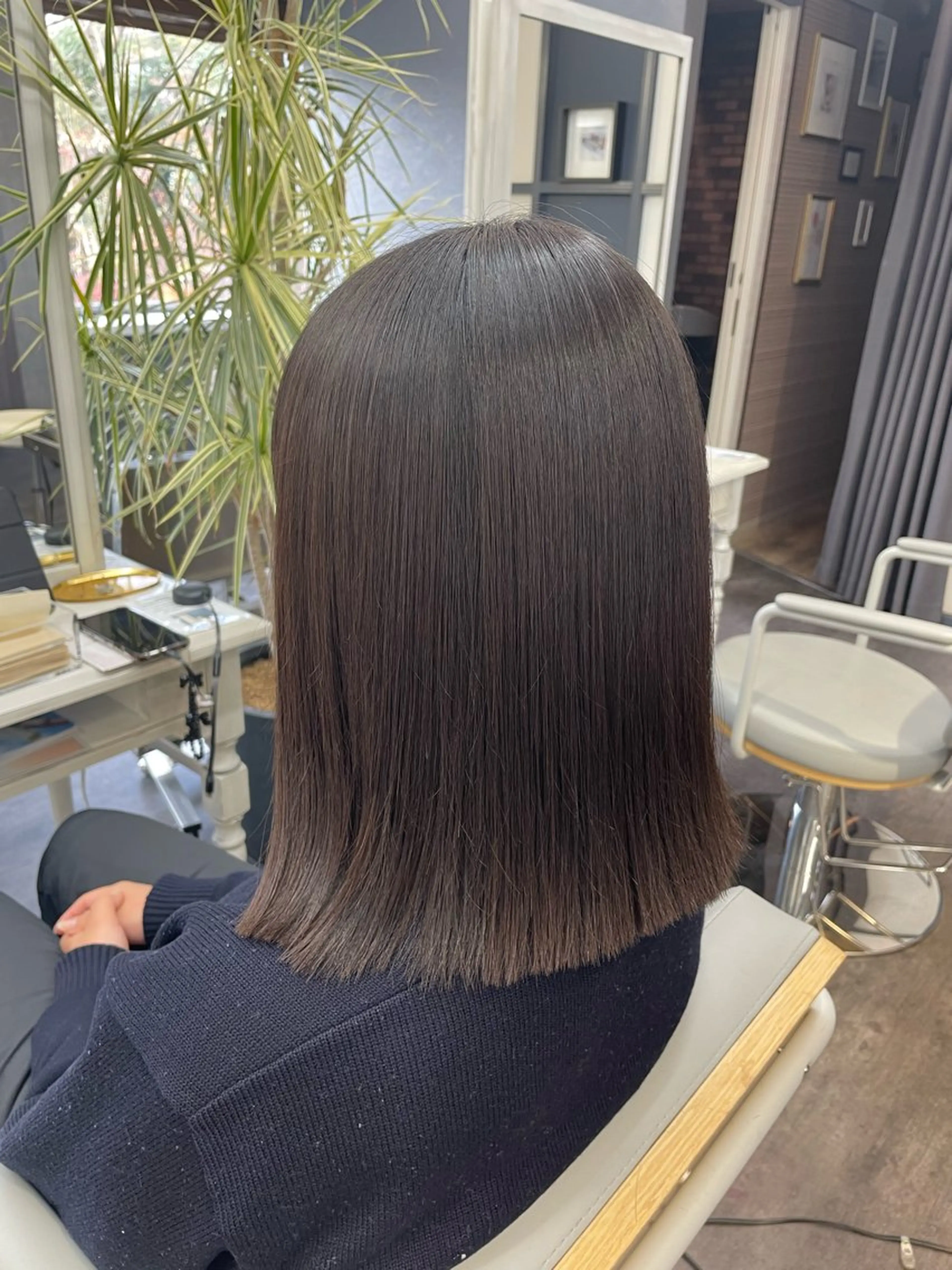 ミディアム カット 縮毛矯正 手塚 由佳のヘアスタイル