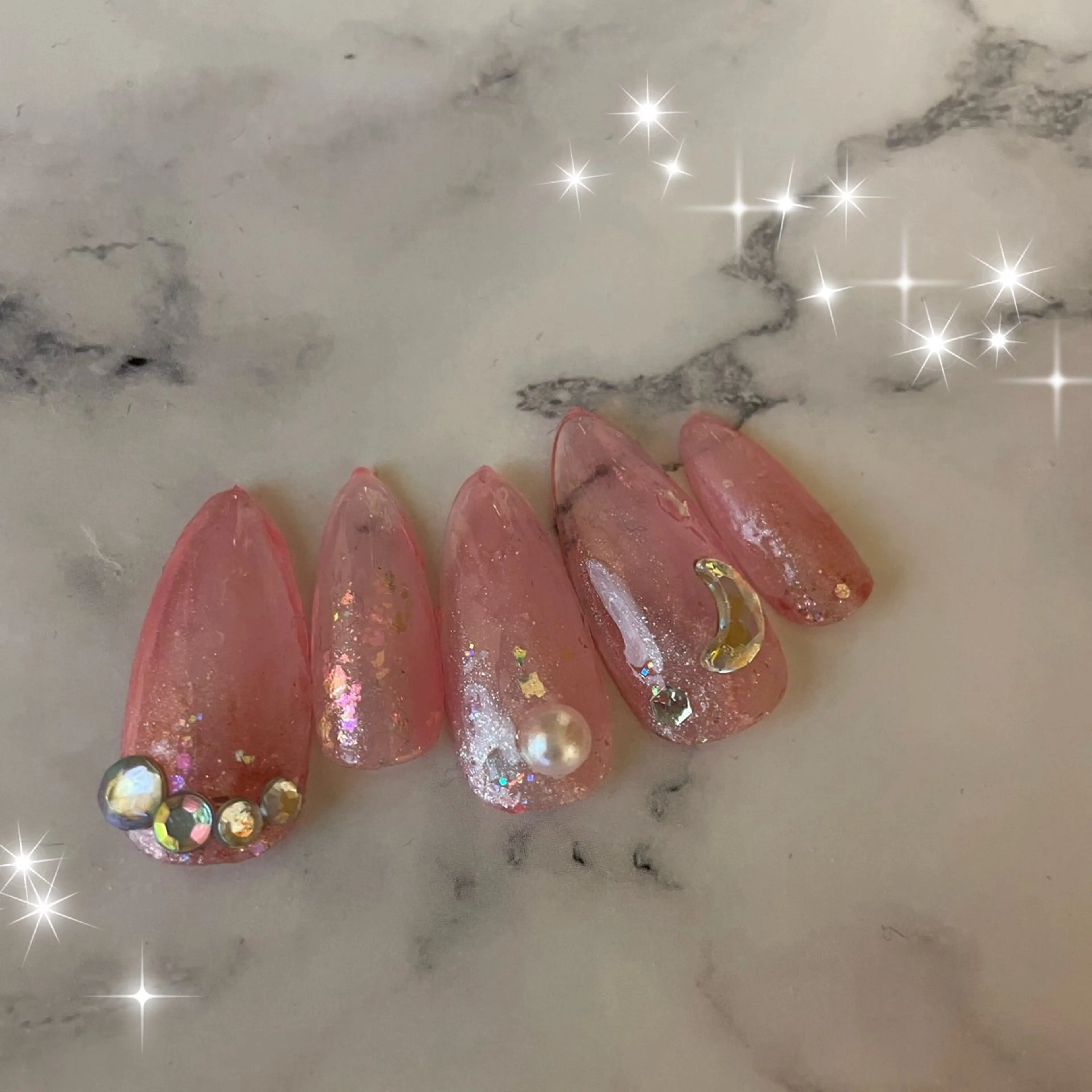 ネイル グラデーション ラメ(グリッター) ラメグラデーション マグネットネイル ピンク ハンドネイル NAIL★M 真紀のネイルデザイン