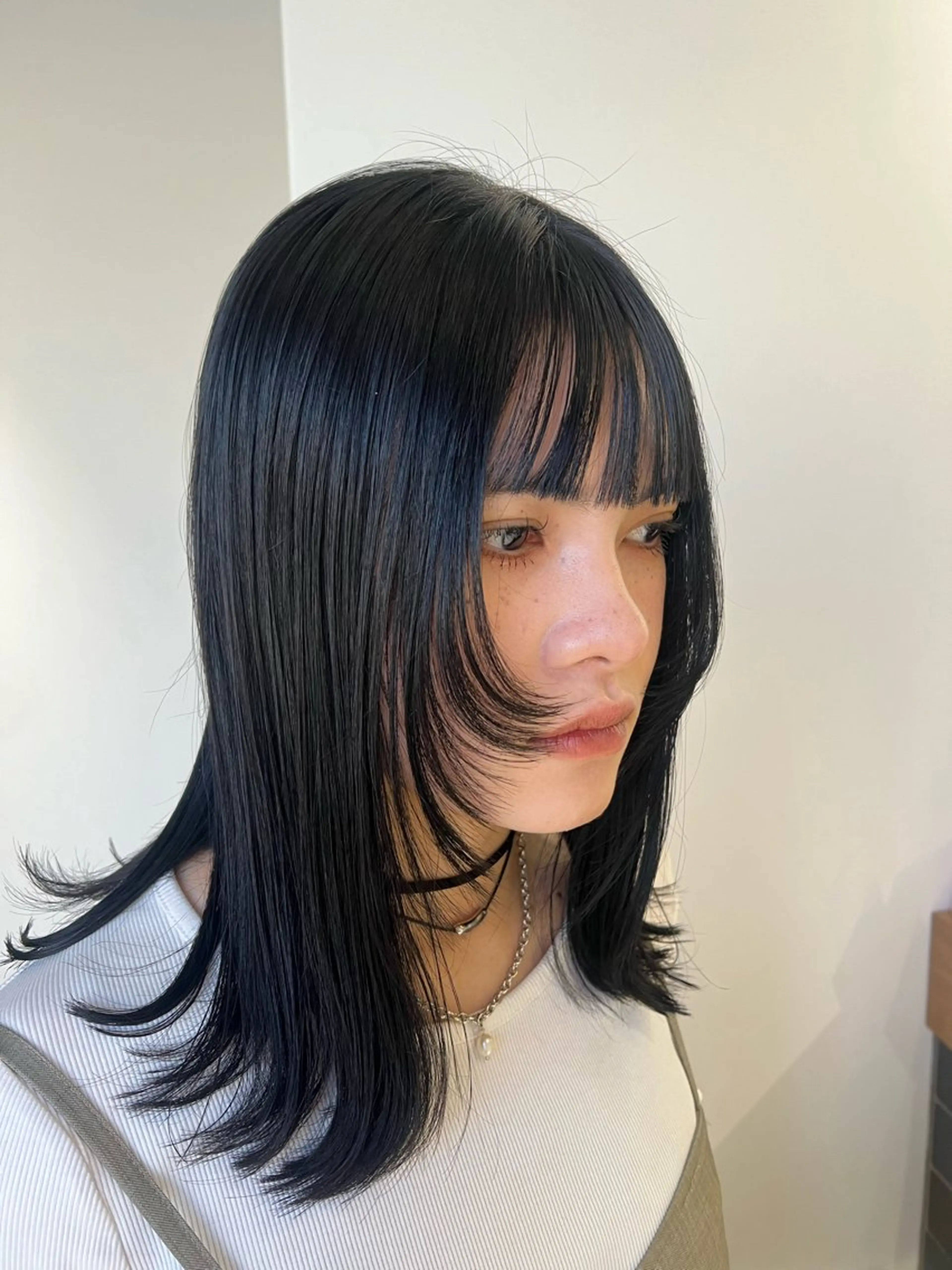 ミディアム 顔まわりレイヤー 顔周りカット レイヤーカット 小顔カット カット トリートメント 梅田/顔周りカット /ボブ/RINKAのヘアスタイル