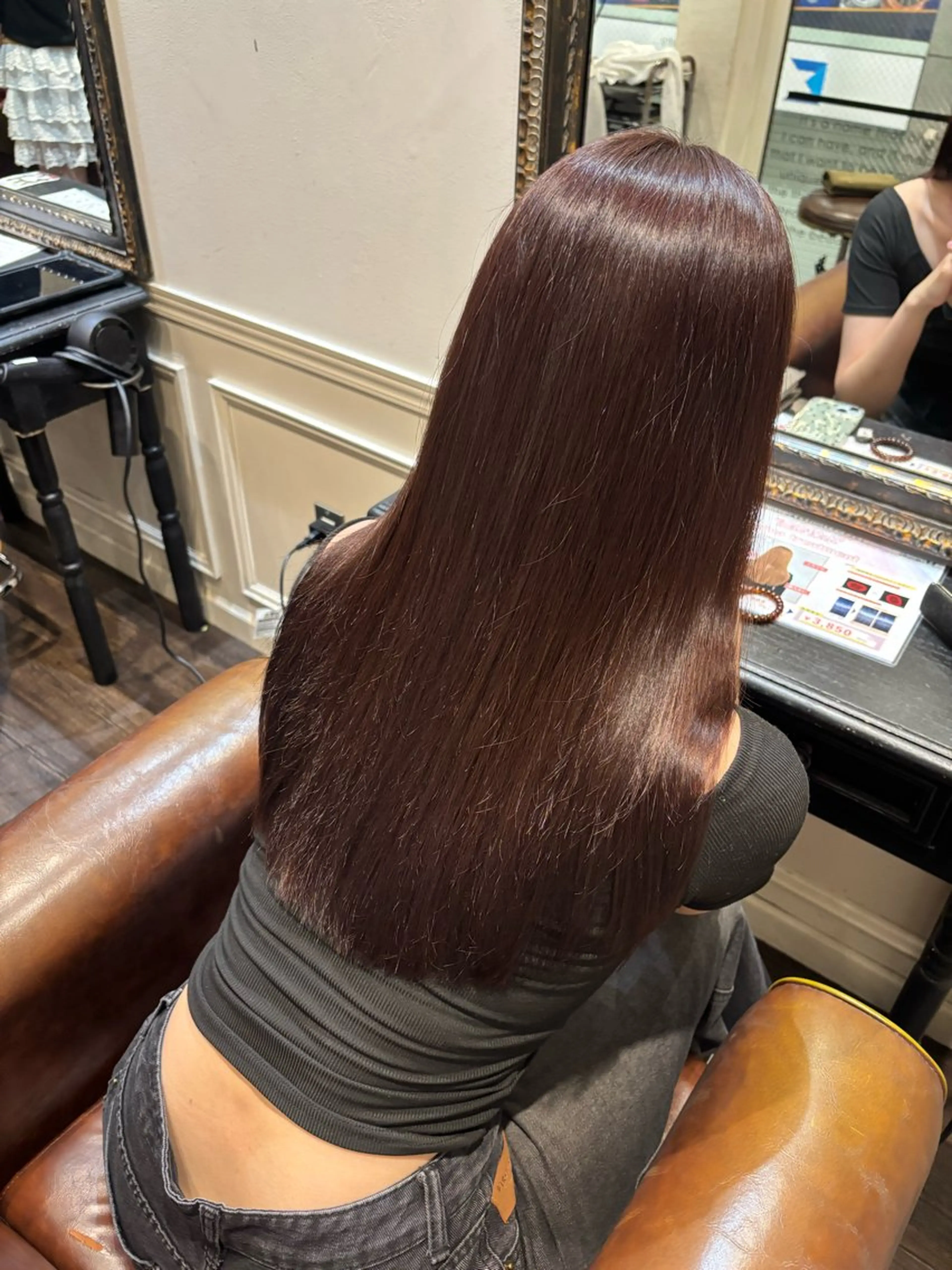 ロング カラー ブラウンカラー ピンクカラー ピンクブラウン shiomiH/ HARUKAのヘアスタイル