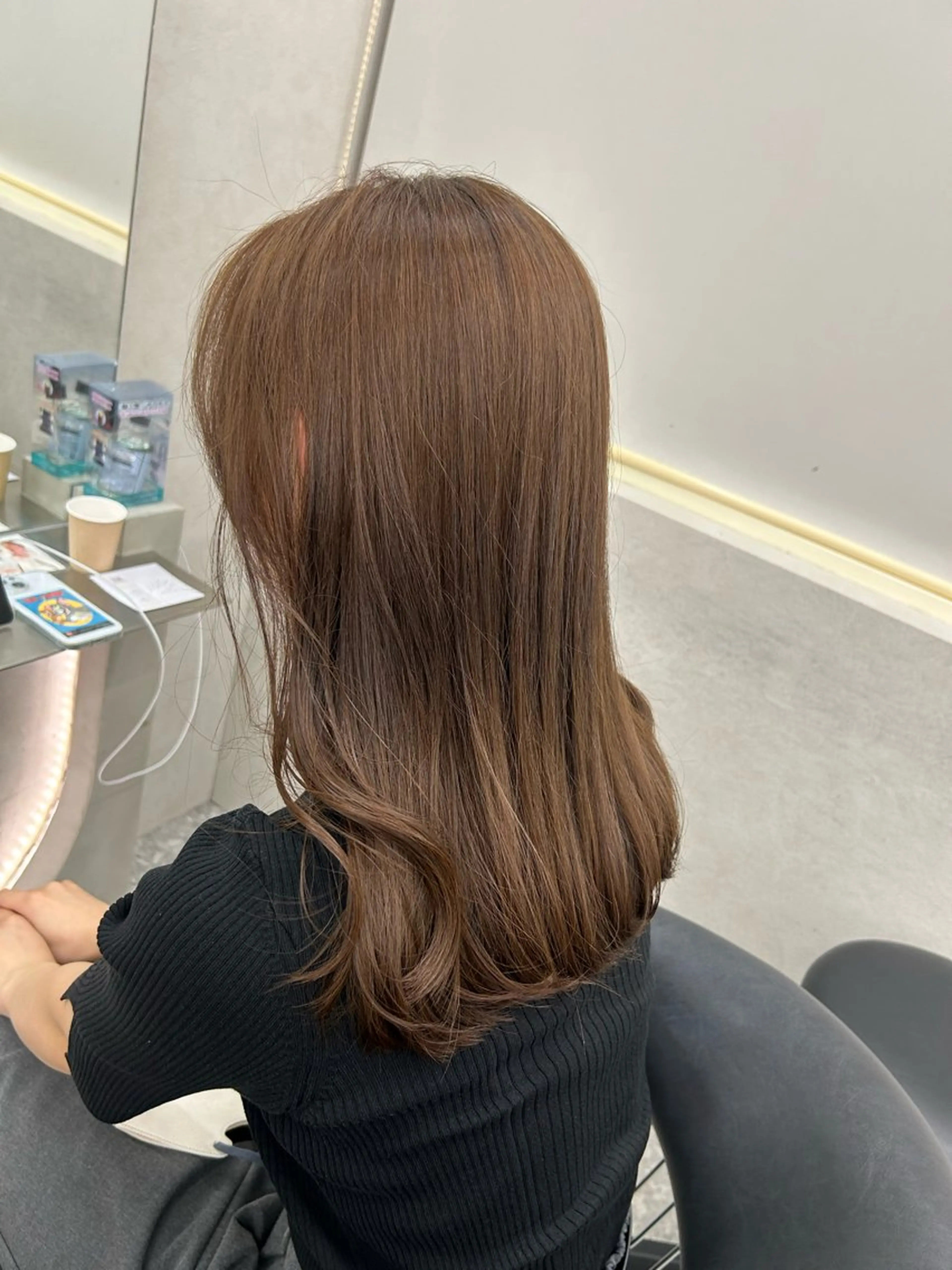 ミディアム カラー ヘアアレンジ カット ヘアカラー トリートメント ベージュ🎀 ふみかのヘアスタイル