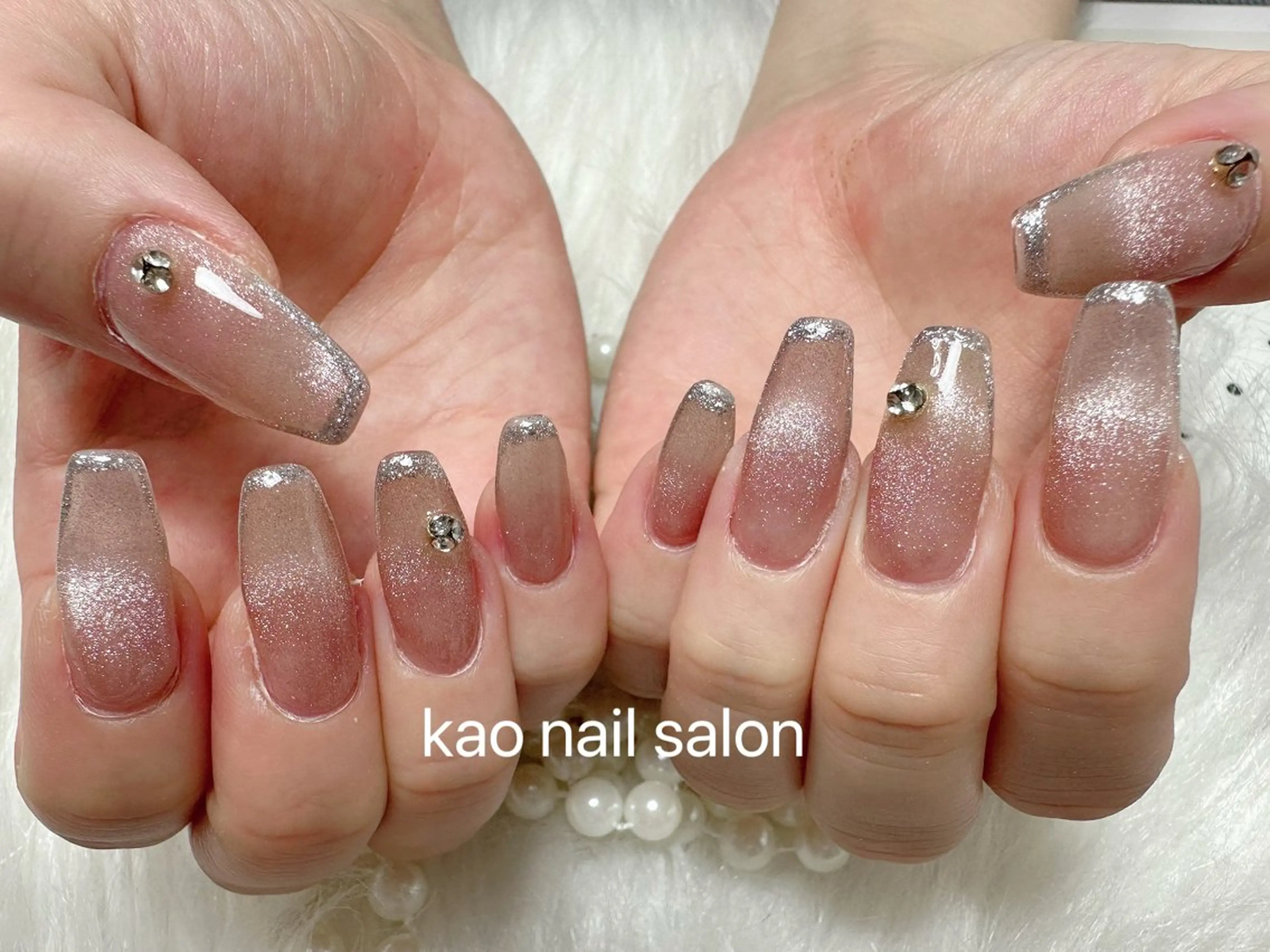 人気NO.4💕ハンド☀️マグネットネイル+フレンチ【初回オフ無料ケア込み】パラジェル変更+800円の写真