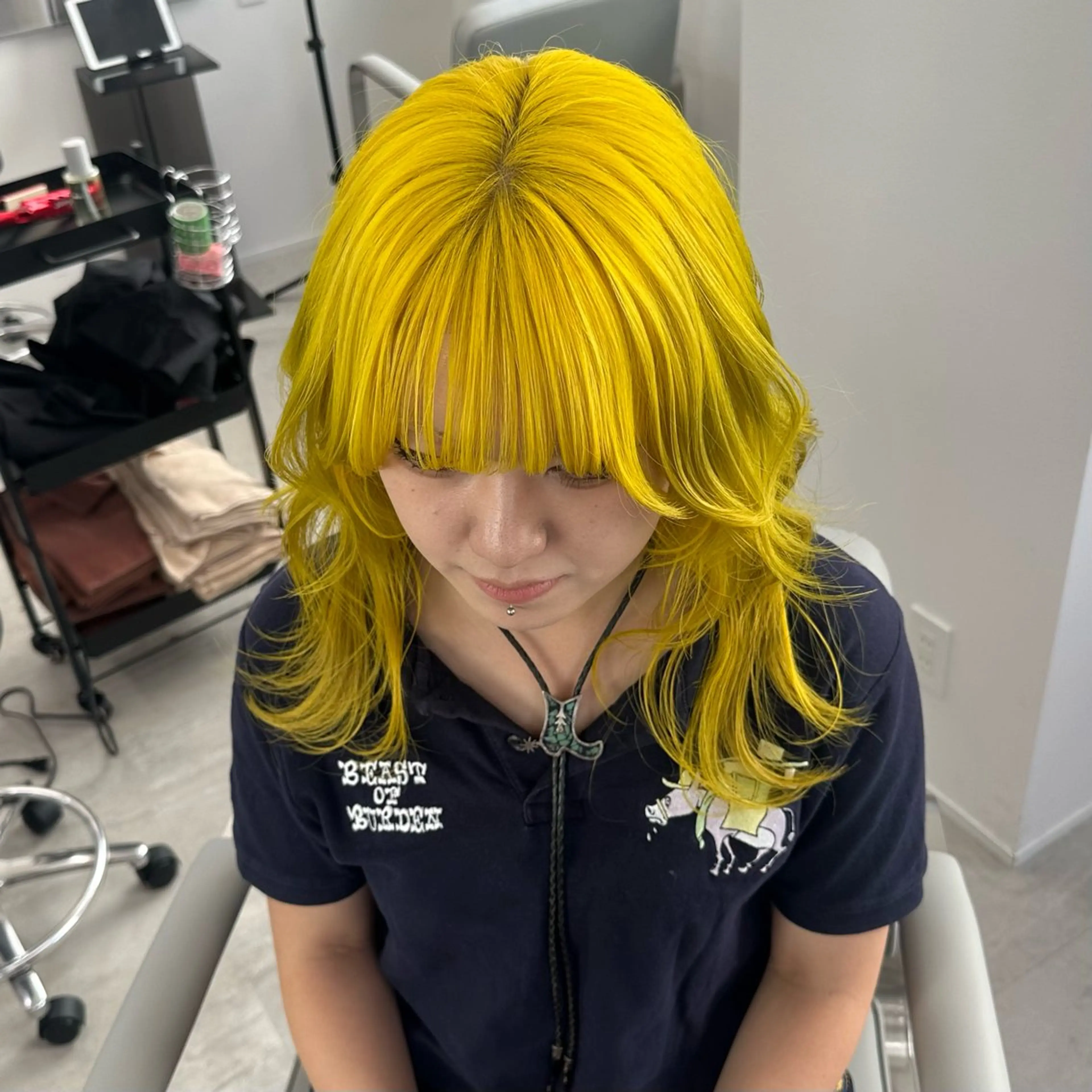 セミロング カラー ヘアカラー トリートメント REAL 心斎橋所属・ブリーチ/ベージュ/ ピンク🦋ナツミのヘアスタイル