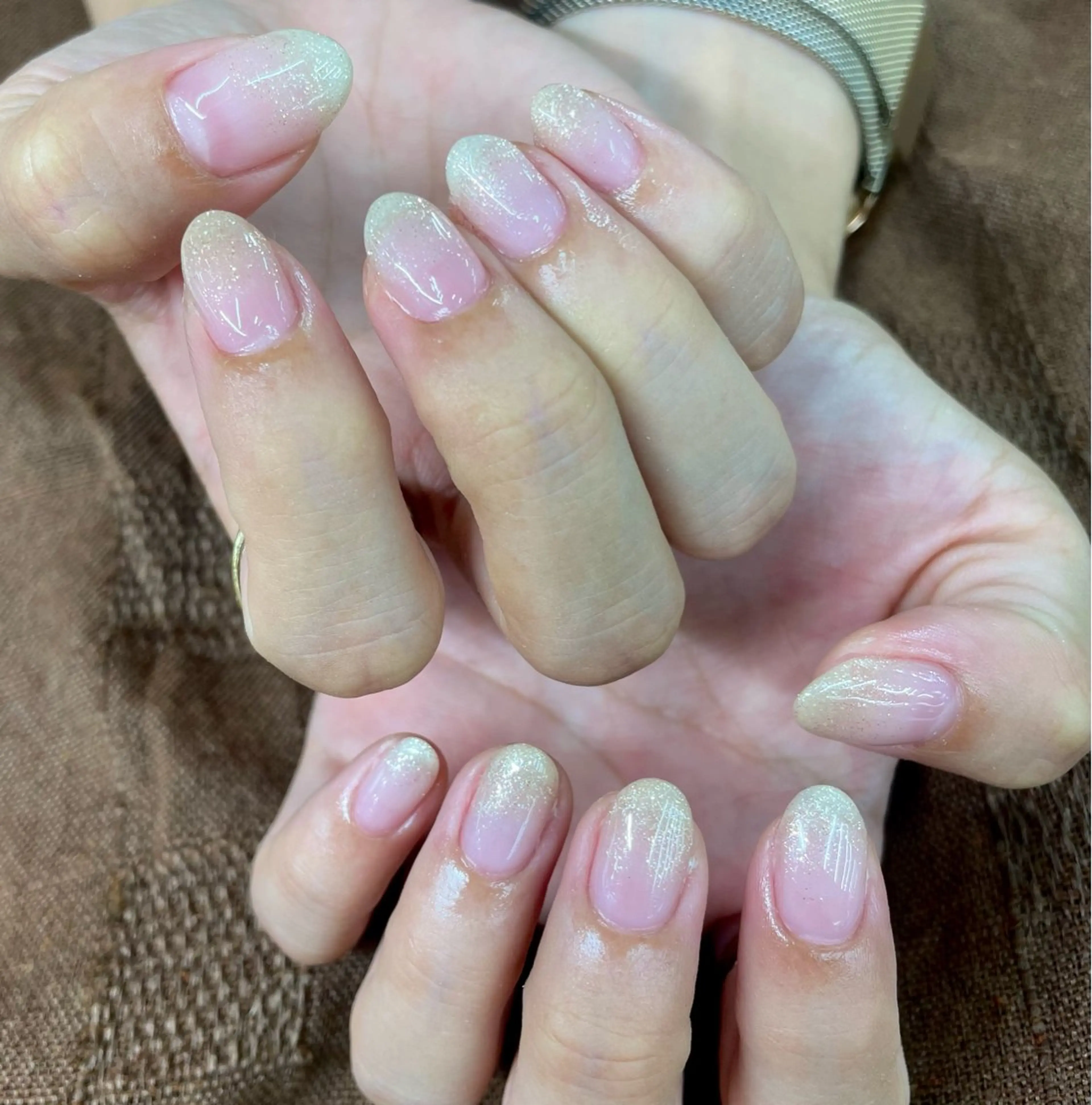 ネイル ブラウン ラメ(グリッター) MAXKELLY EMIのネイルデザイン
