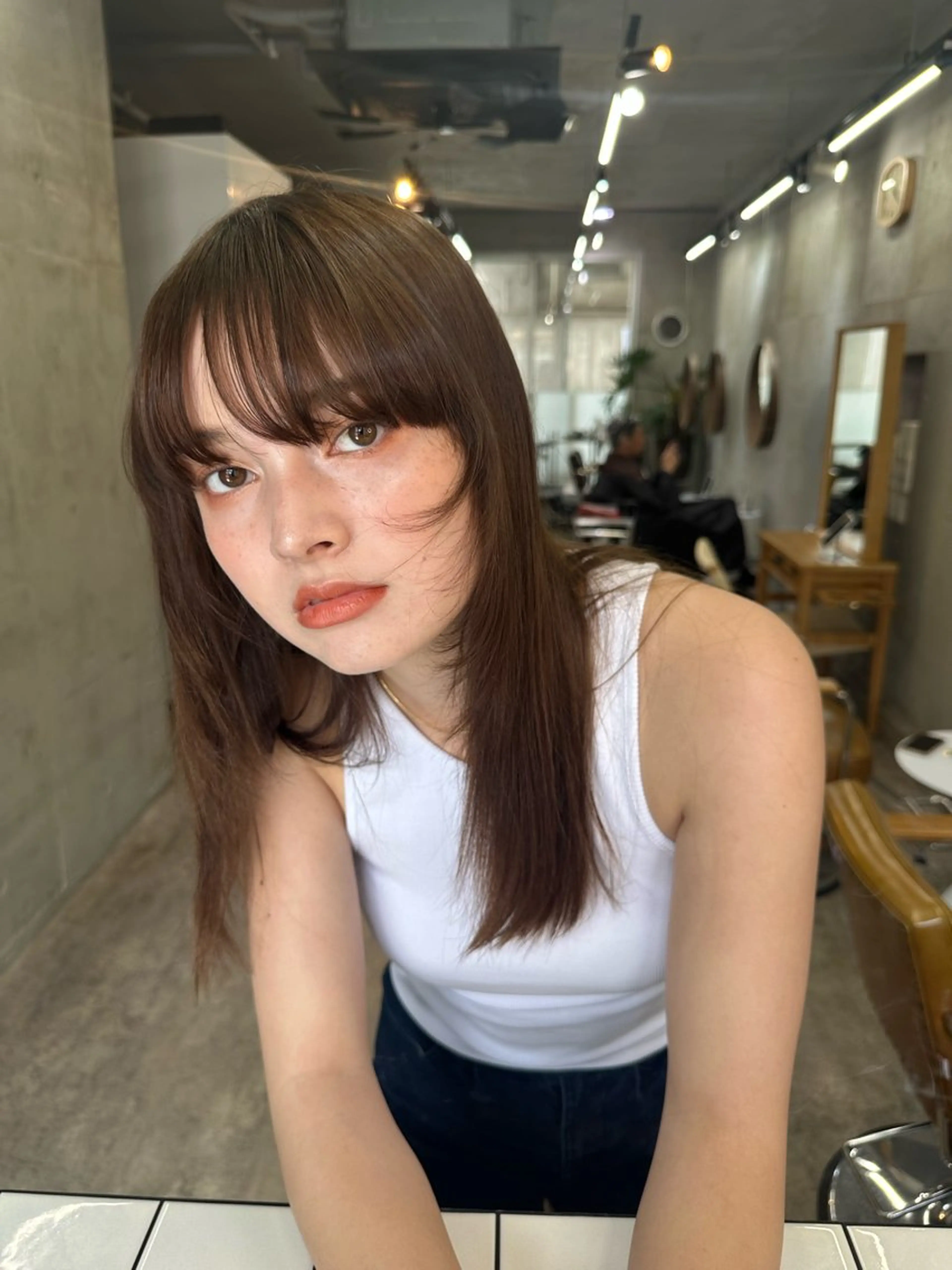 ロング カラー ブラウンカラー 顔まわりレイヤー レイヤーカット カット ヘアカラー トリートメント SALT WATER　恵比寿所属・レイヤーカット💫 ／HARUKA🎀のヘアスタイル
