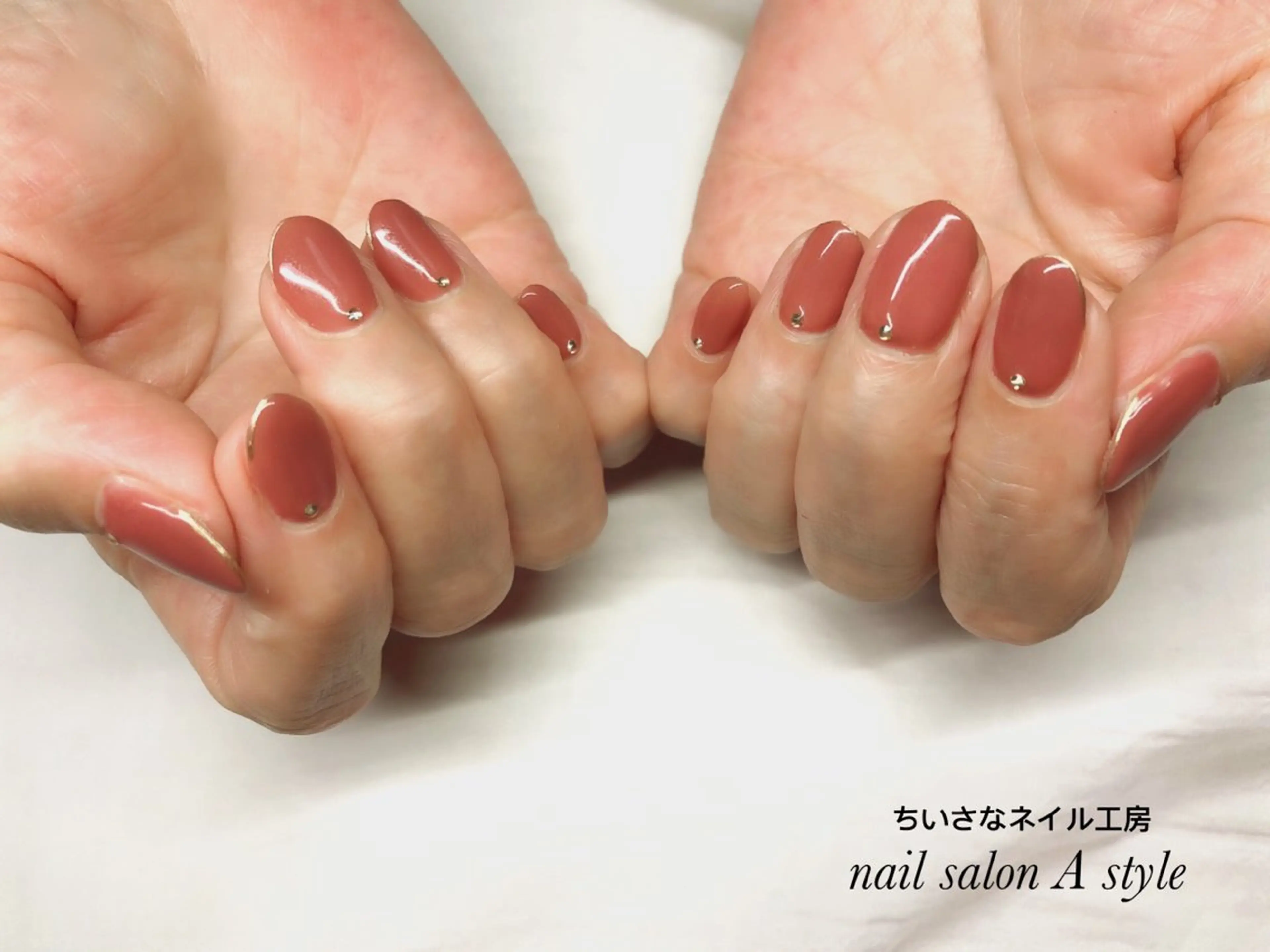 ネイル フレンチネイル ゴールド ワンカラーネイル nail salon A styleのネイルデザイン