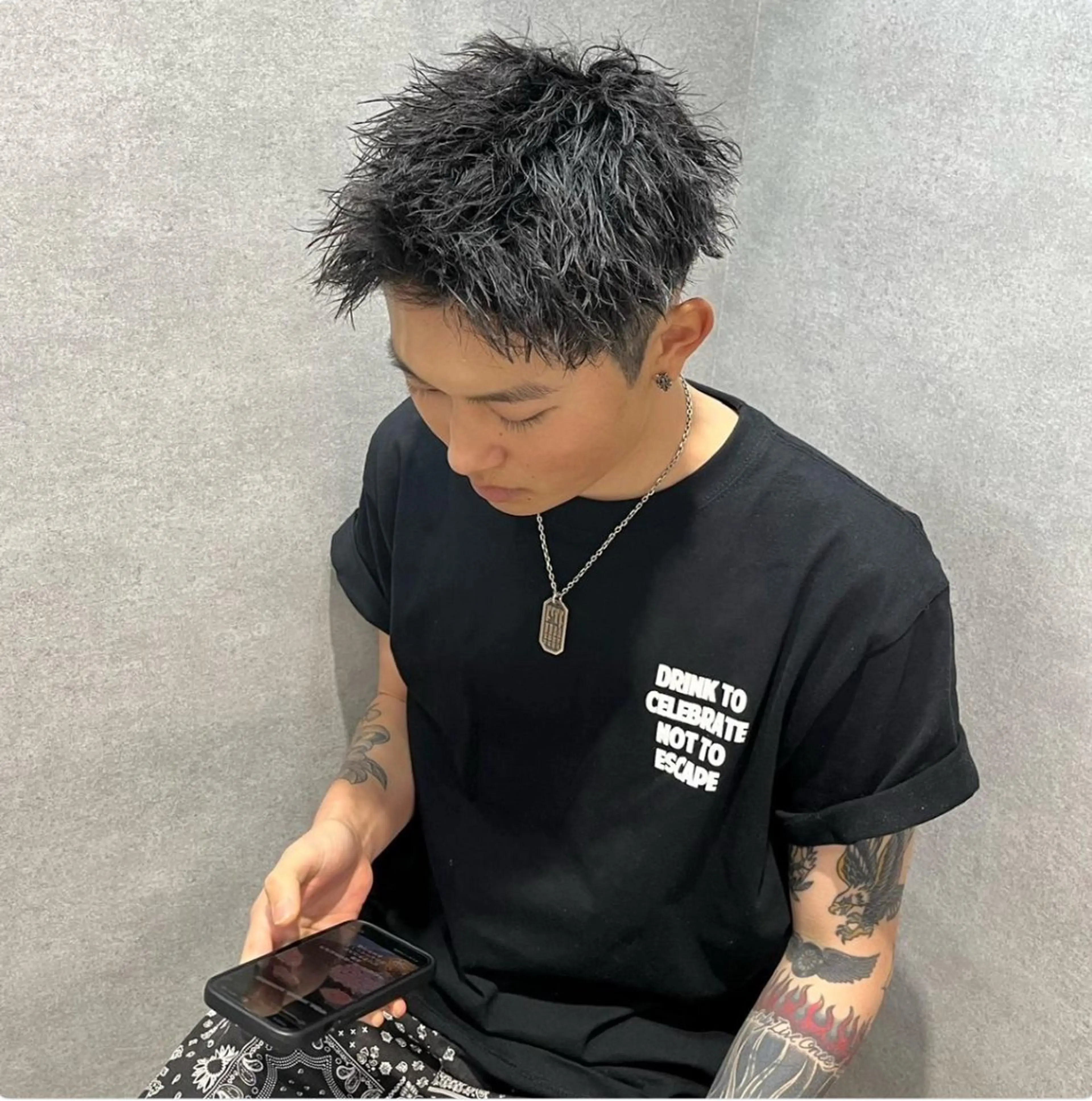 ショート カラー パーマ メンズ メンズパーマ スパイキーショート ショートヘア カット パーマ 🔥スパイキー 特化🔥菊水皐暉🔥のヘアスタイル