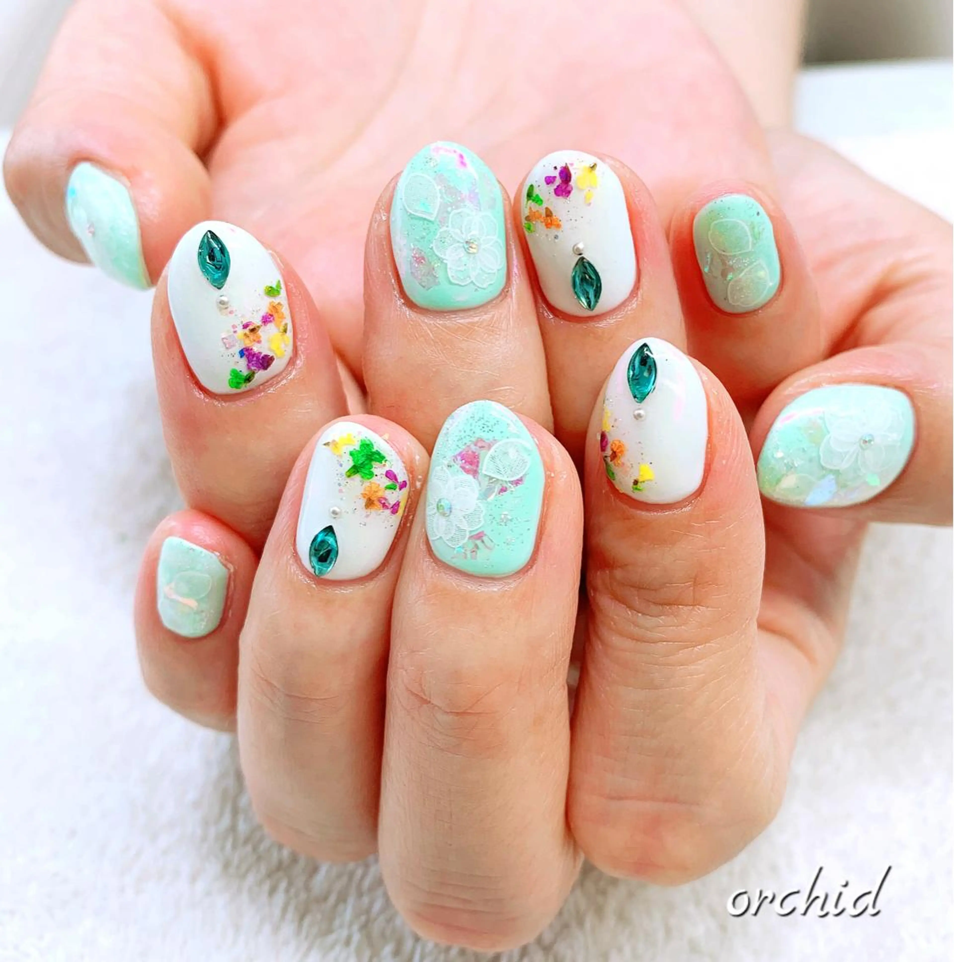 ネイル ハンドネイル orchid ♡オーキッドのネイルデザイン