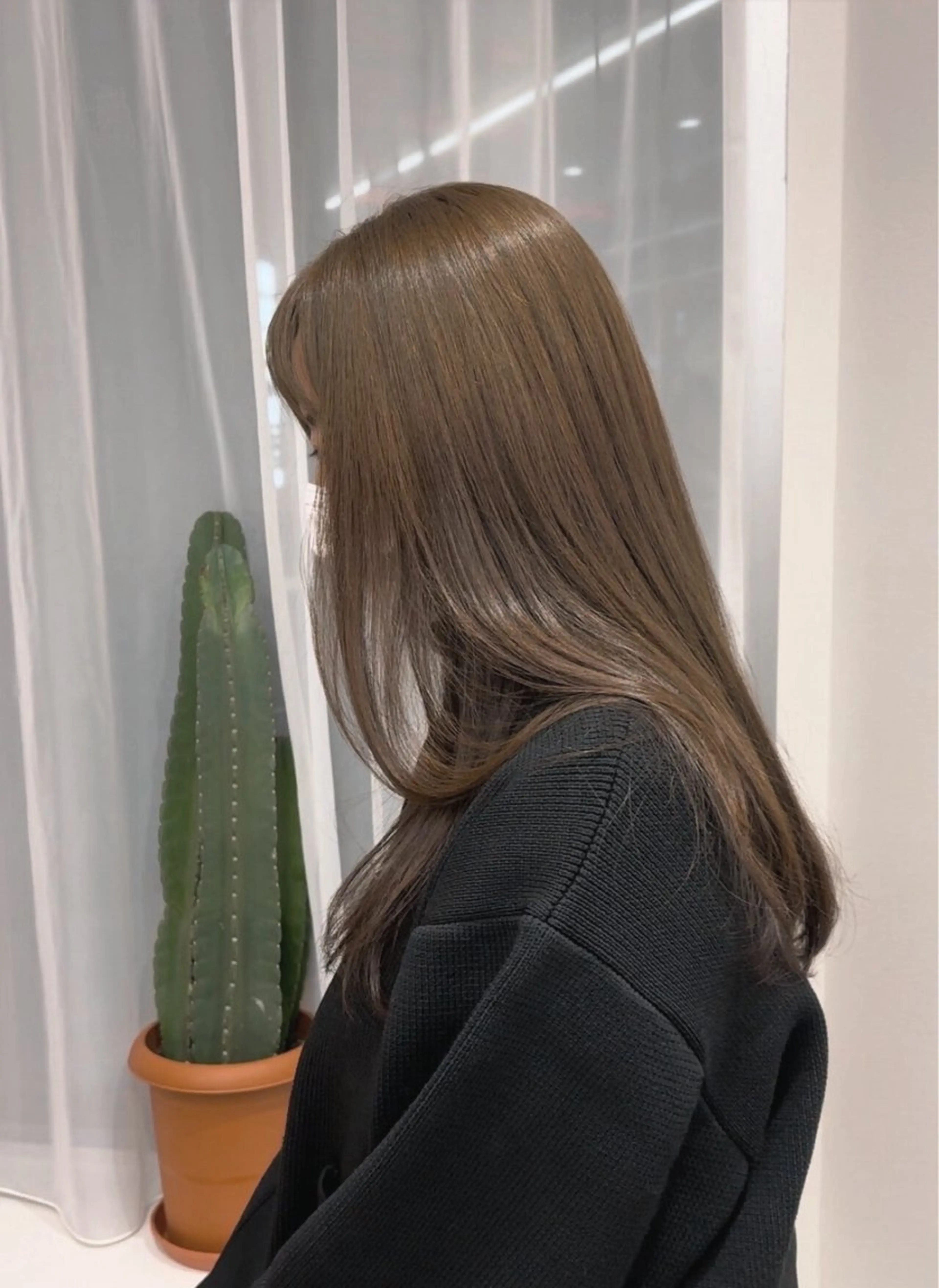 ミディアム カラー ベージュカラー カット ヘアカラー ボブ/ポイントパ ーマ大阪梅田/みなみのヘアスタイル