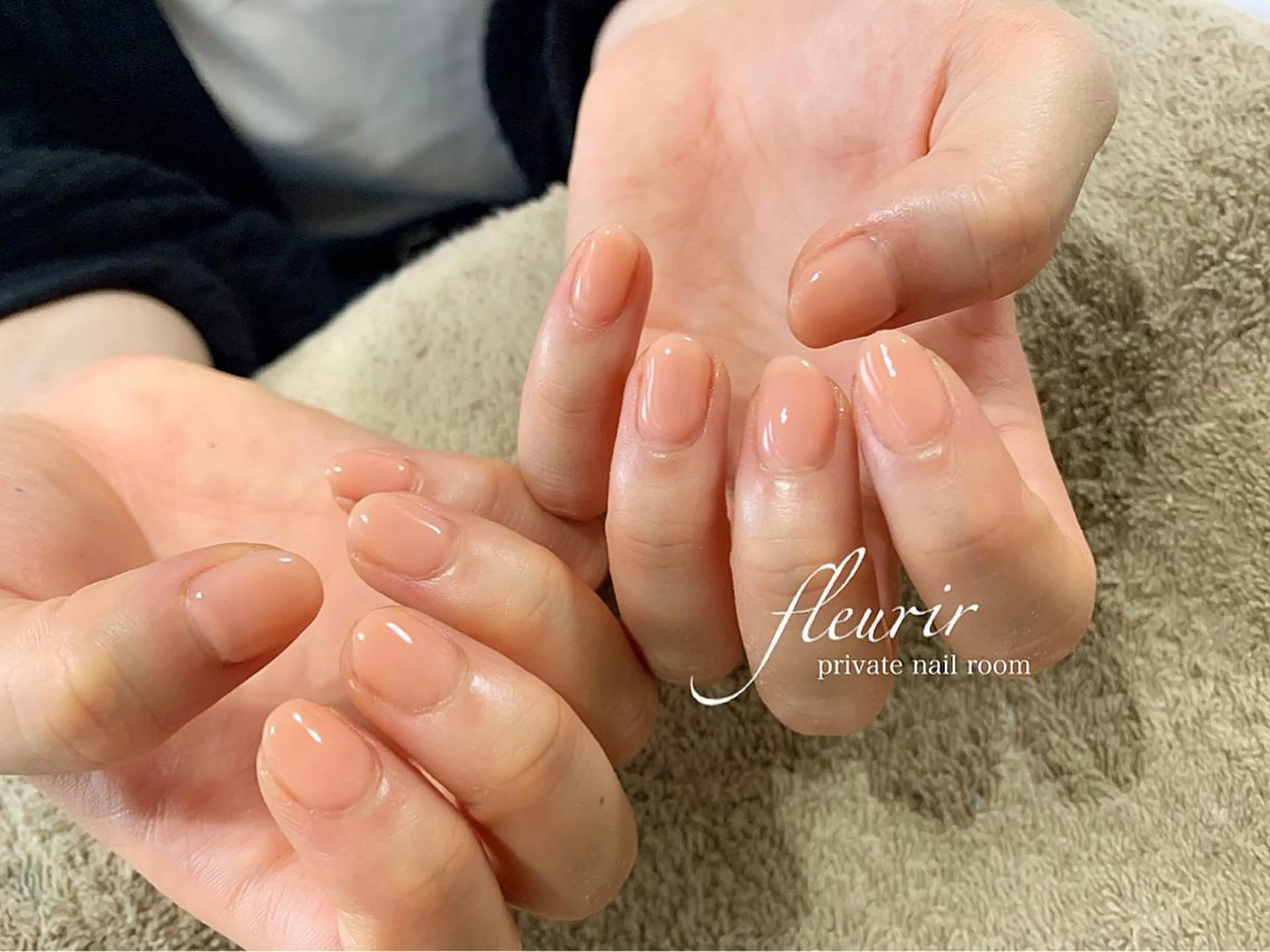 ネイル ピンク ピンクベージュ フルリール 【プライベートサロンのネイルデザイン