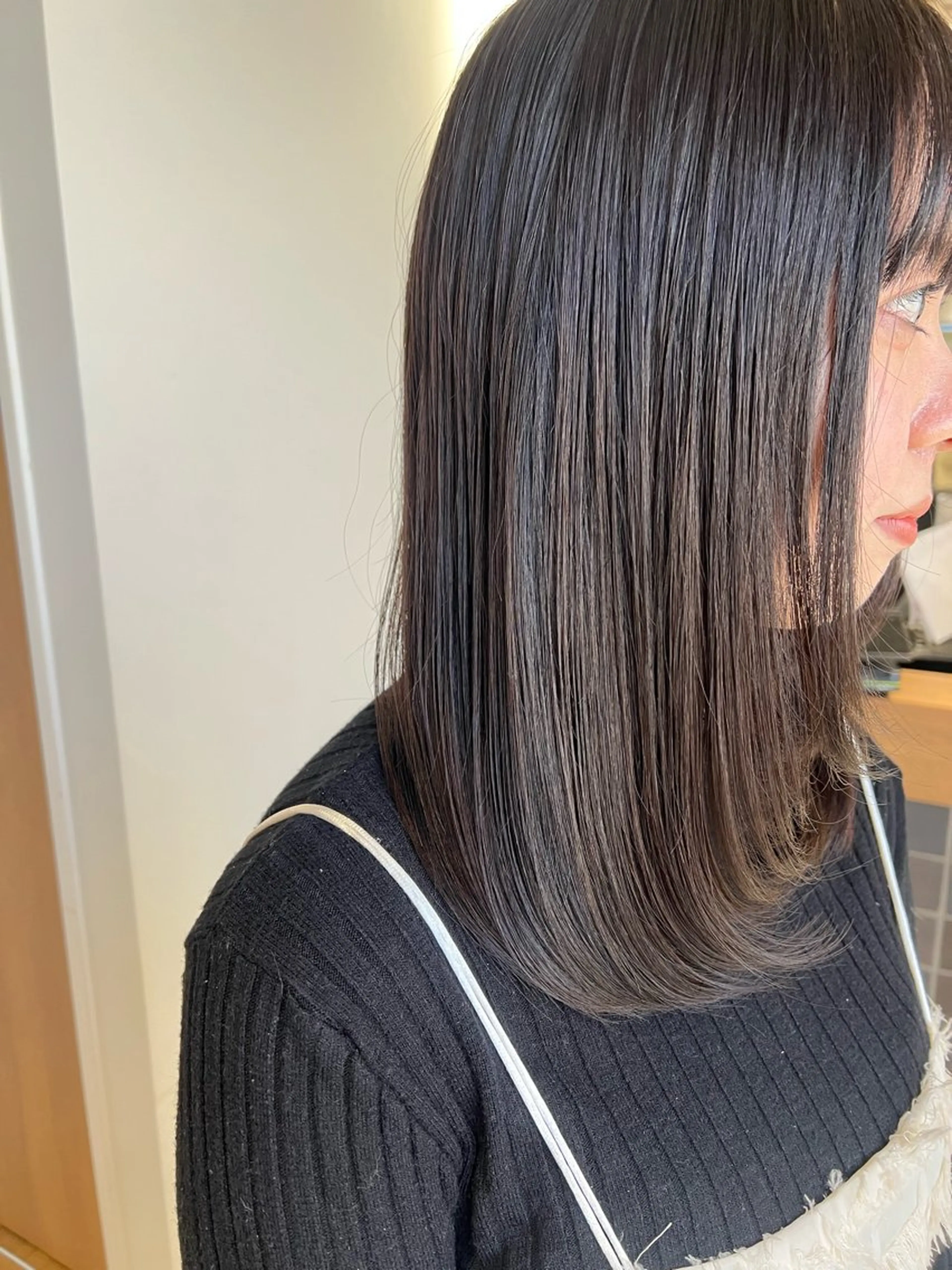ミディアム 顔まわりレイヤー 顔周りカット レイヤーカット カット 梅田/顔周りカット /ボブ/RINKAのヘアスタイル
