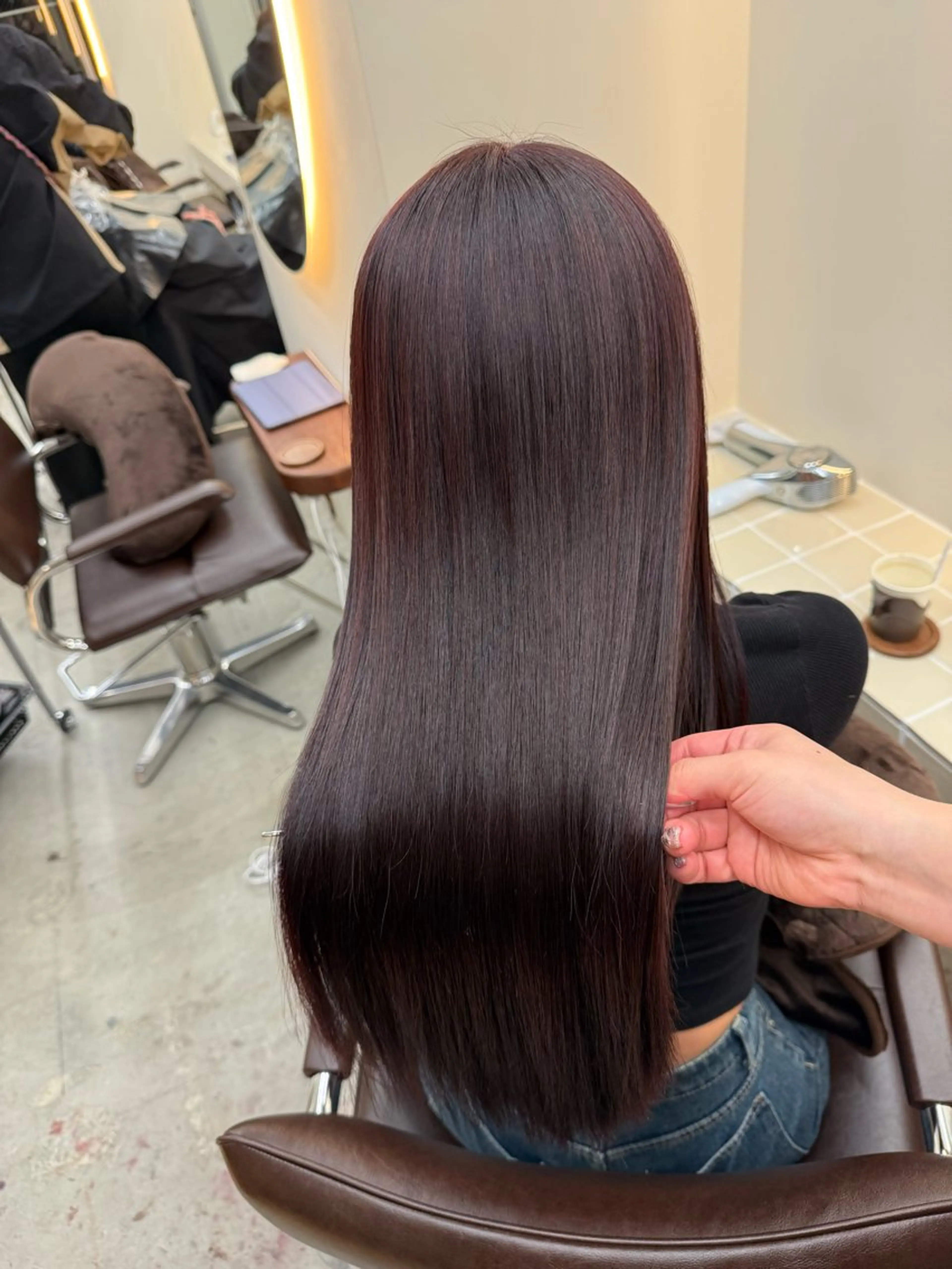 ロング パーマ 縮毛矯正 カット 縮毛矯正 トリートメント ヘッドスパ ヘアセット ✨髪質改善矯正× ブリーチ✨YU-KIのヘアスタイル