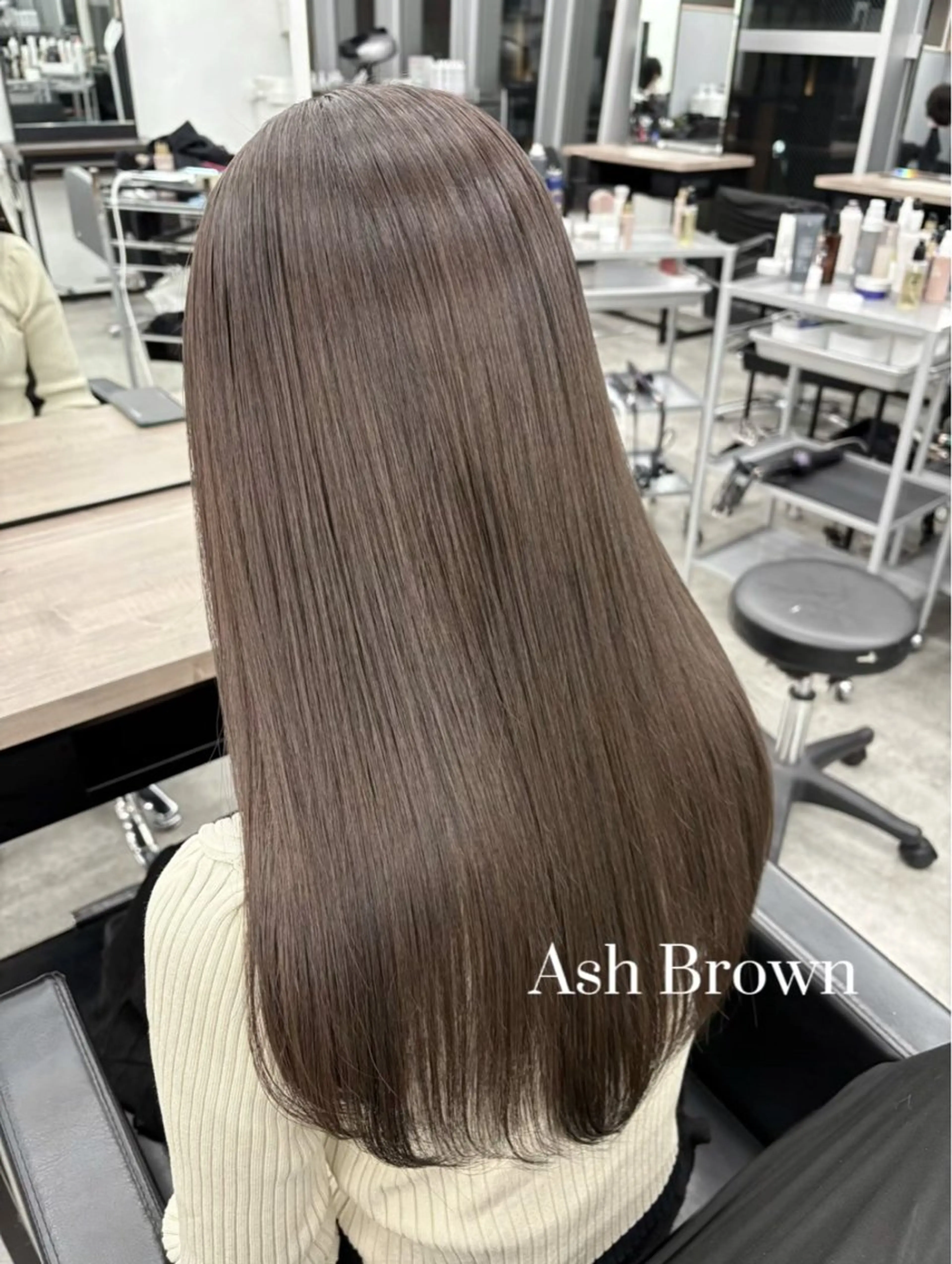 ロング アッシュ アッシュブラウン クリスマス ヘアカラー トリートメント ヘッドスパ 艶髪/トリートメント /透明感🍒YUAのヘアスタイル