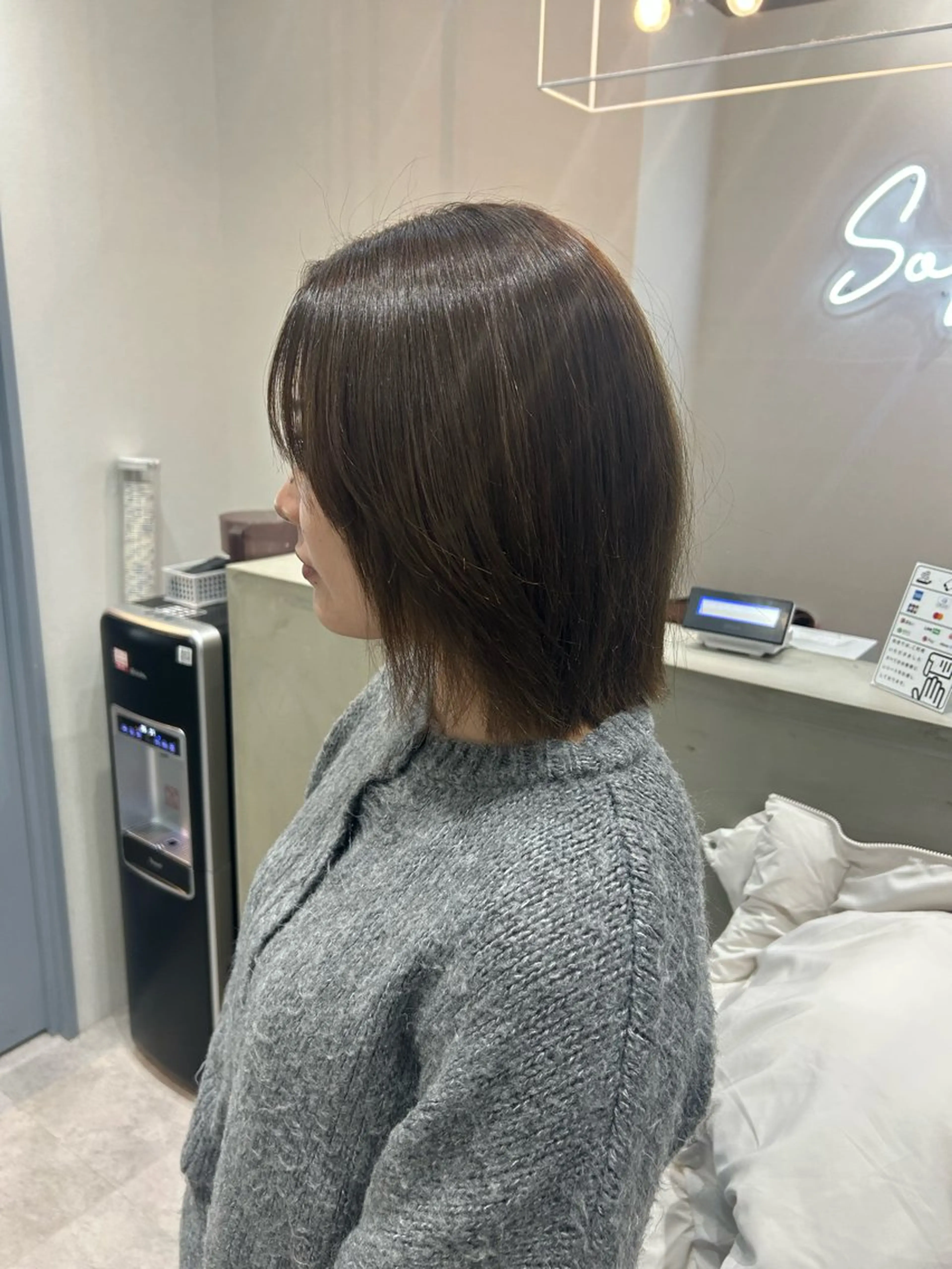 ミディアム カラー ヘアアレンジ ベージュカラー オリーブベージュ ヘアカラー ボブ /ニュアンス/ satomi🧸💖のヘアスタイル