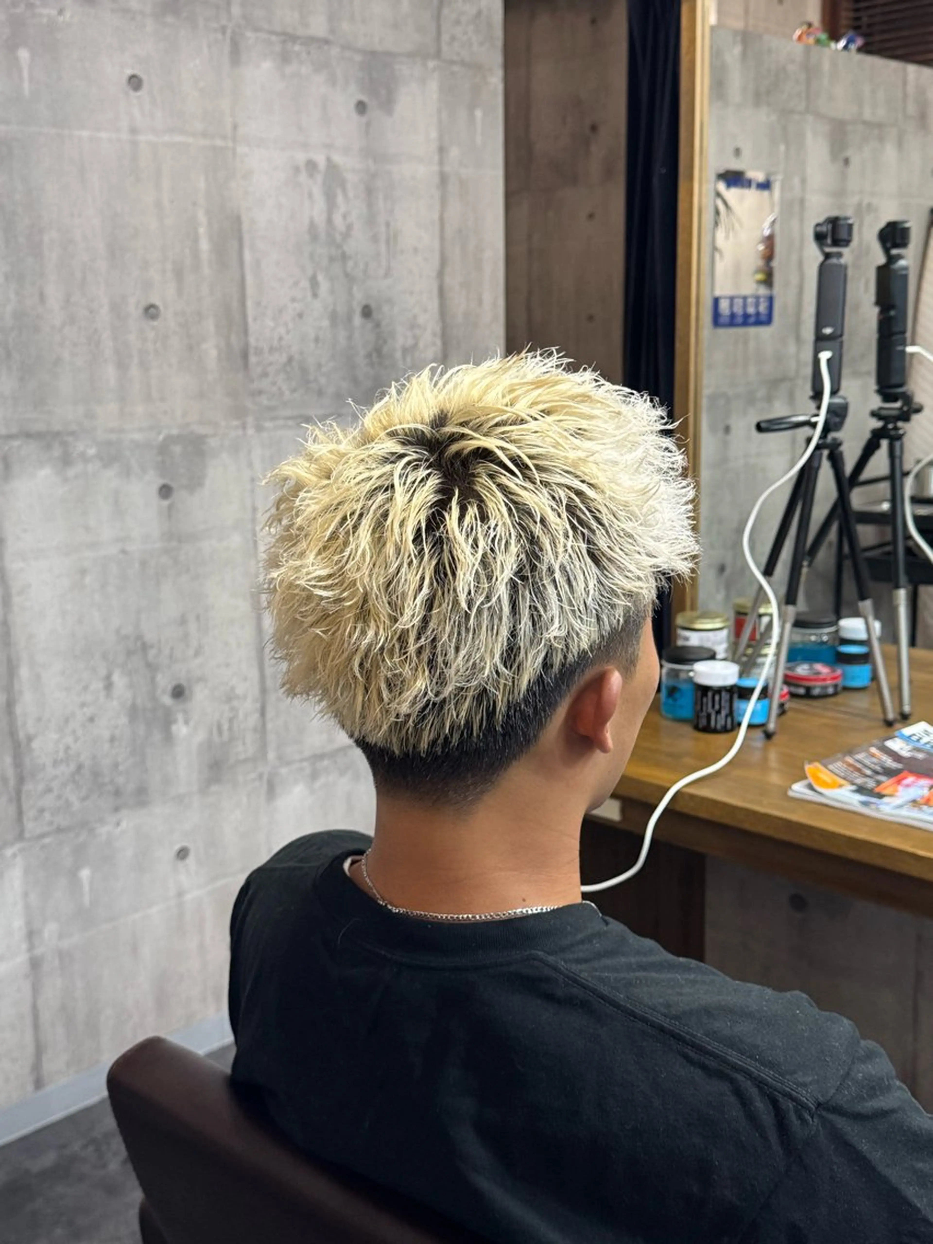 パーマ メンズ スパイキーショート カット 川崎 健翔のヘアスタイル