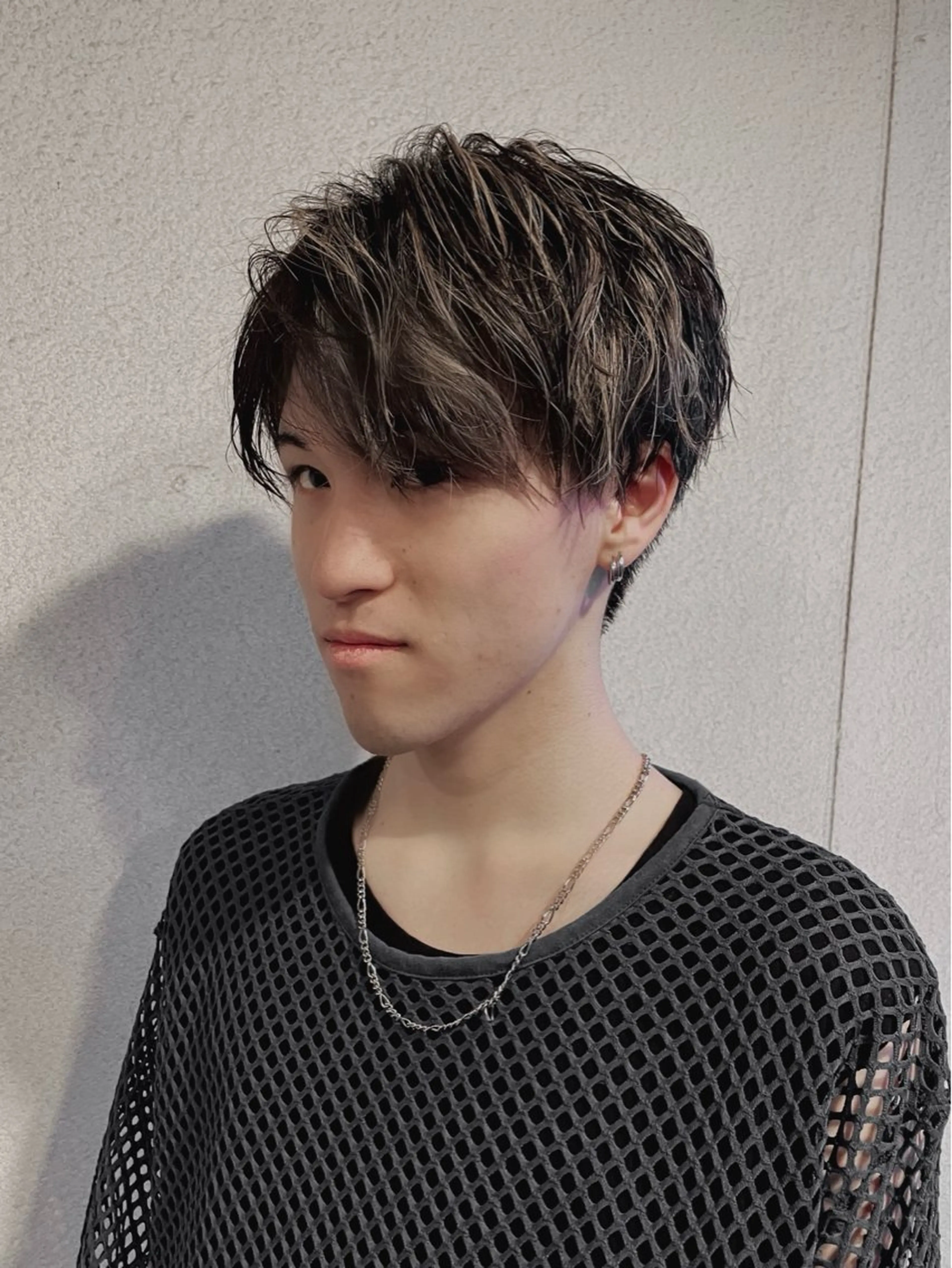 ショート カラー パーマ ヘアアレンジ メンズ 坂尻 嘉珠也のヘアスタイル