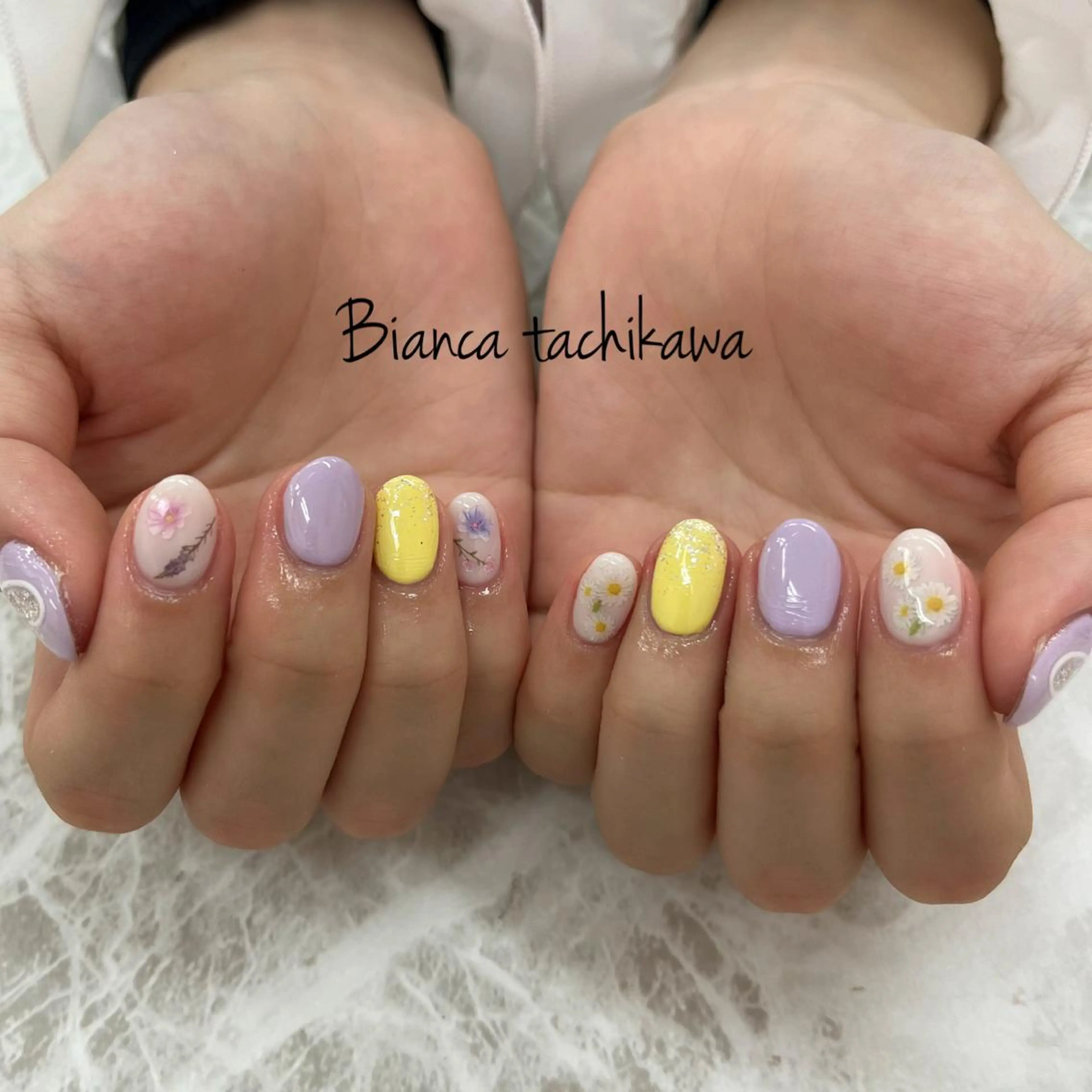 ネイル 春ネイル ハンドネイル Bianca☁国分寺 🤍店長/黒木愛美のネイルデザイン