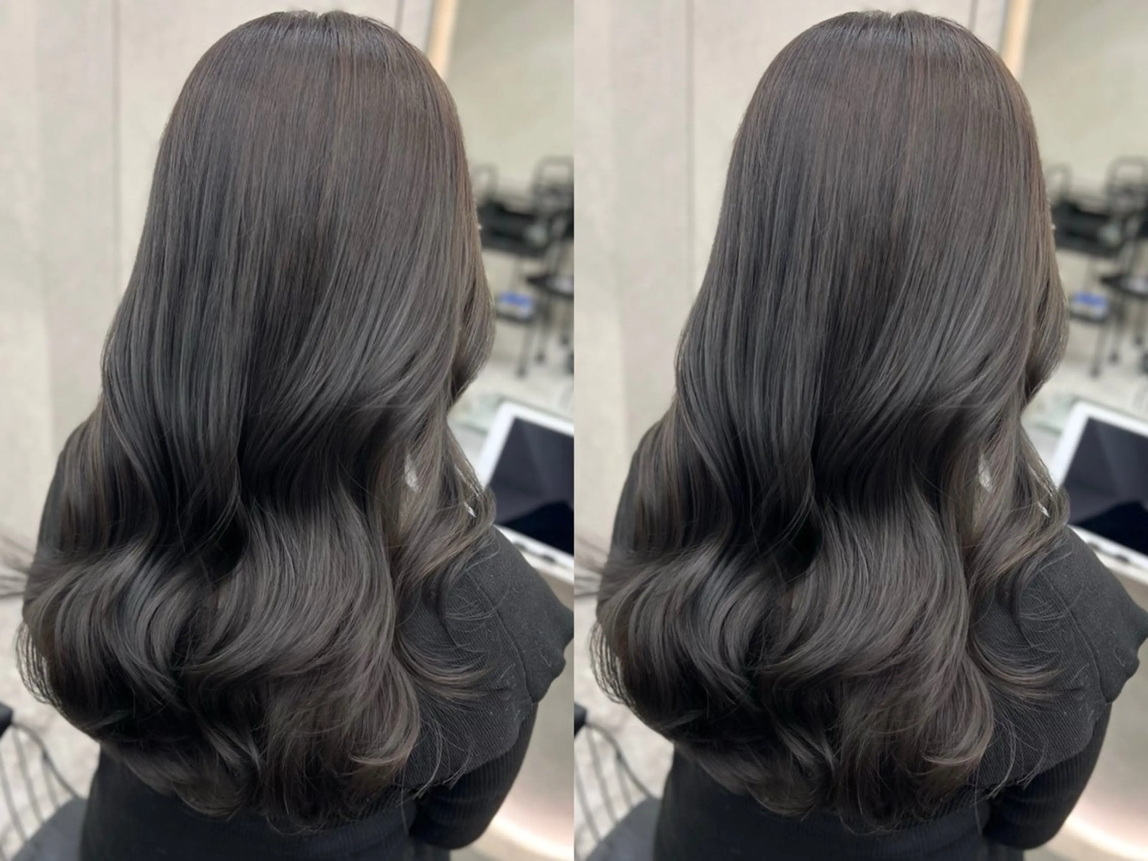 セミロング カット ヘアカラー トリートメント 韓国🇰🇷レイヤー 透明感/秀瑛🩶のヘアスタイル