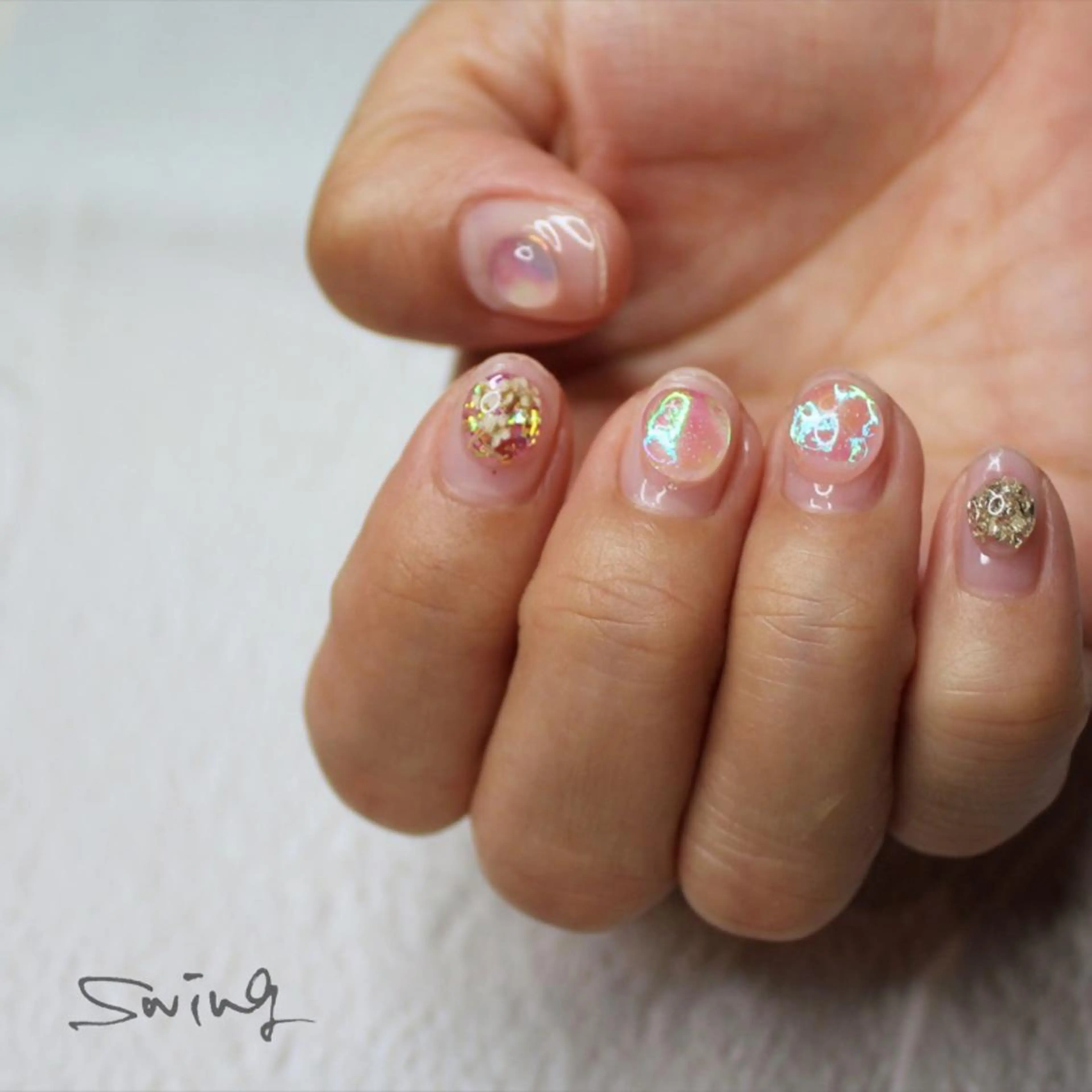 ネイル ジェルネイル キラキラネイル SWING Nail Salon所属・Yoshida Takakoのネイルデザイン