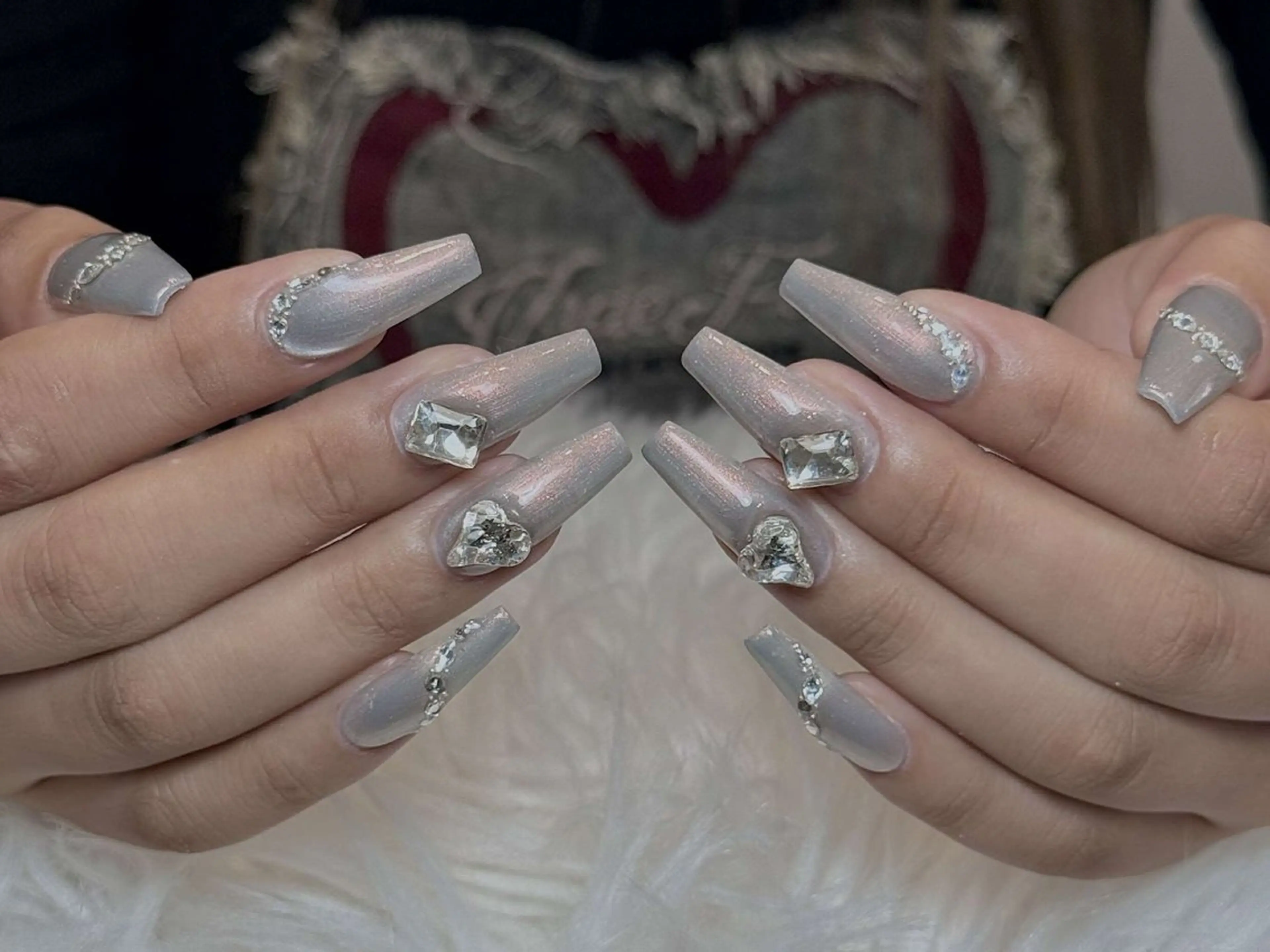 ネイル フレンチネイル ジェルネイル キラキラネイル 韓国ネイル マグネットネイル ハンドネイル Julli nail studio所属・Julli NailStudioのネイルデザイン