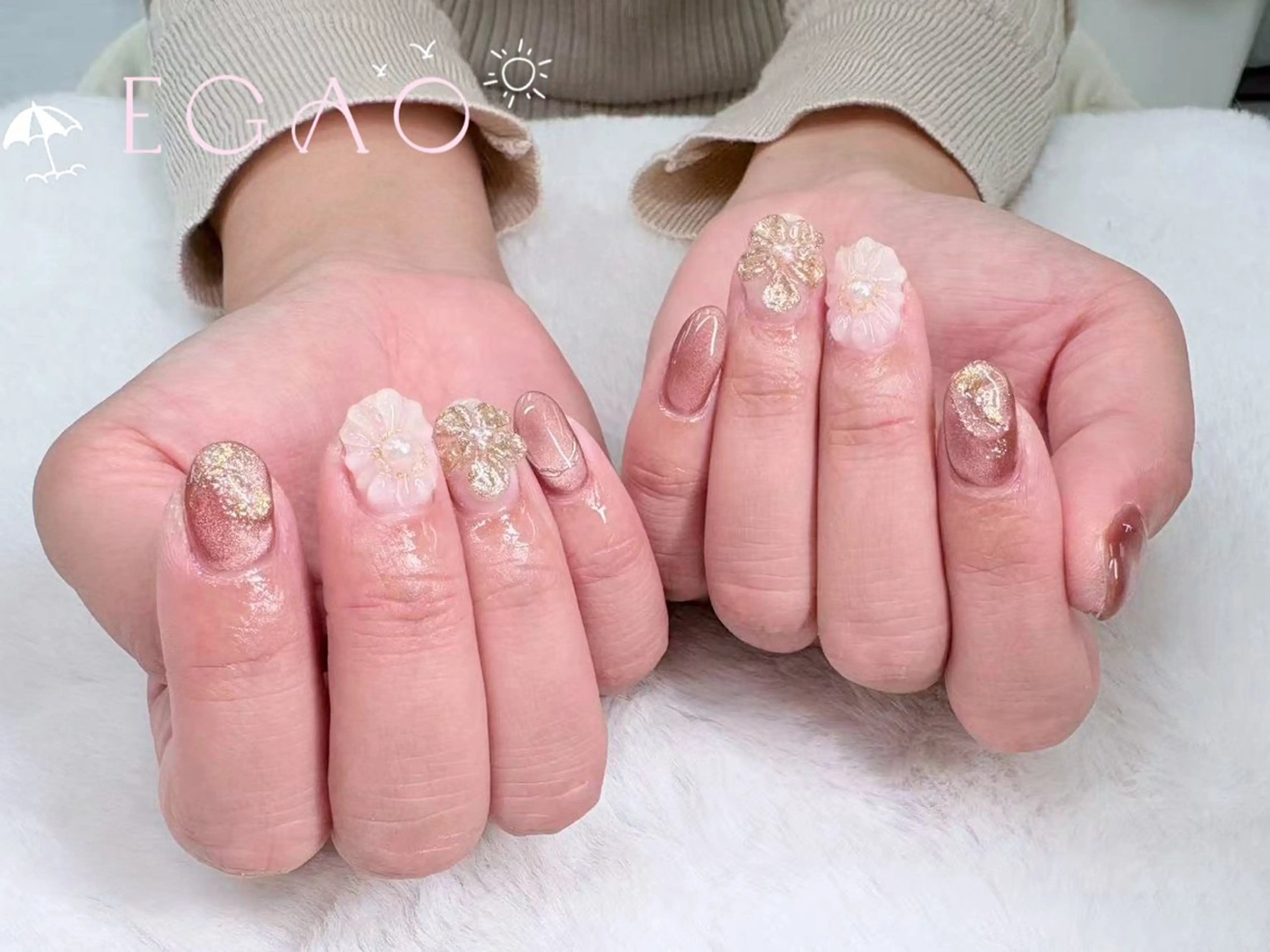 ネイル アートネイル フットネイル フレンチネイル ジェルネイル グラデーション ハンドネイル Egao Nail Salonのネイルデザイン