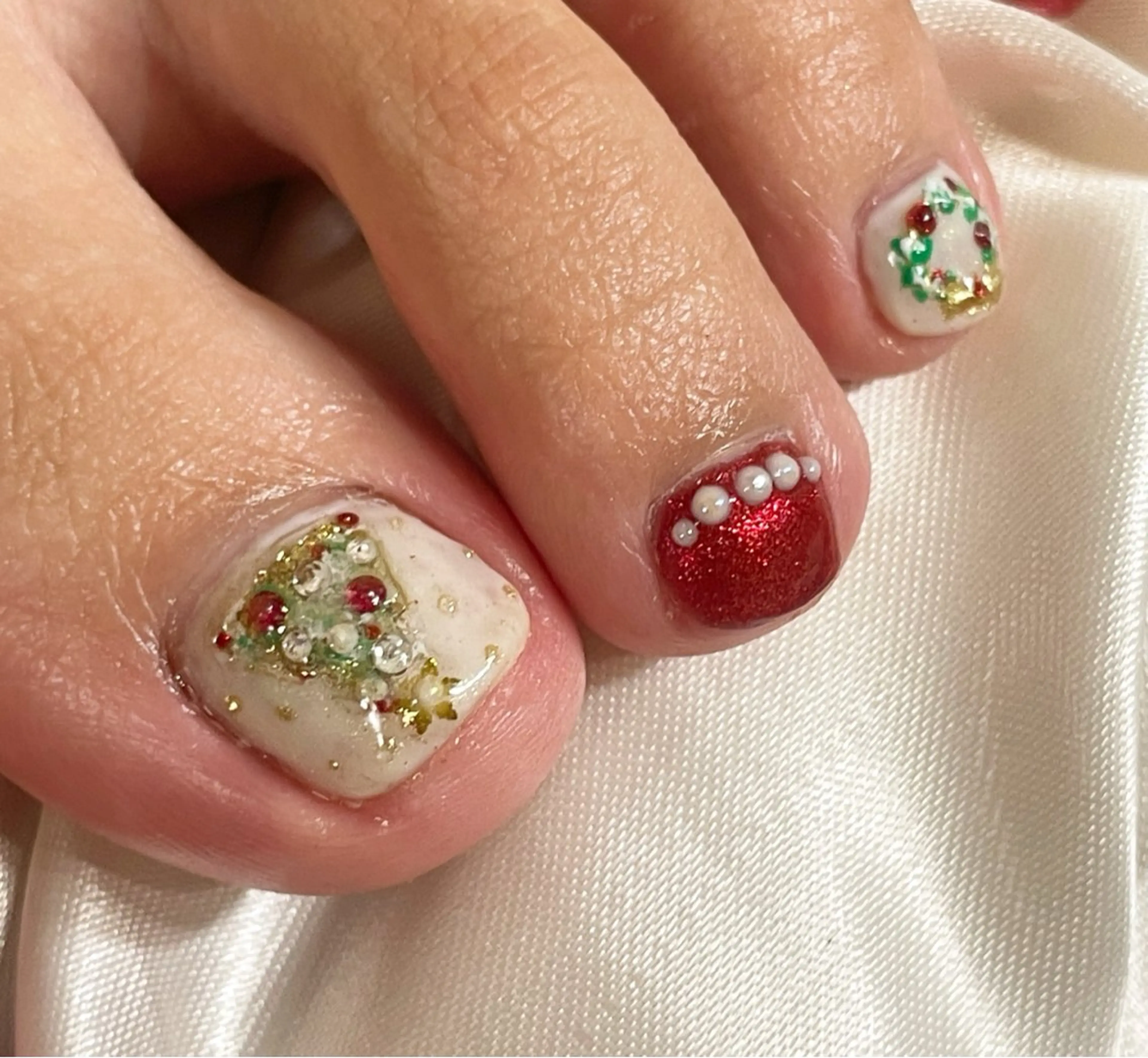 メンズ ネイル クリスマス 冬ネイル クリスマス Chérinail 爪のお手入れのネイルデザイン