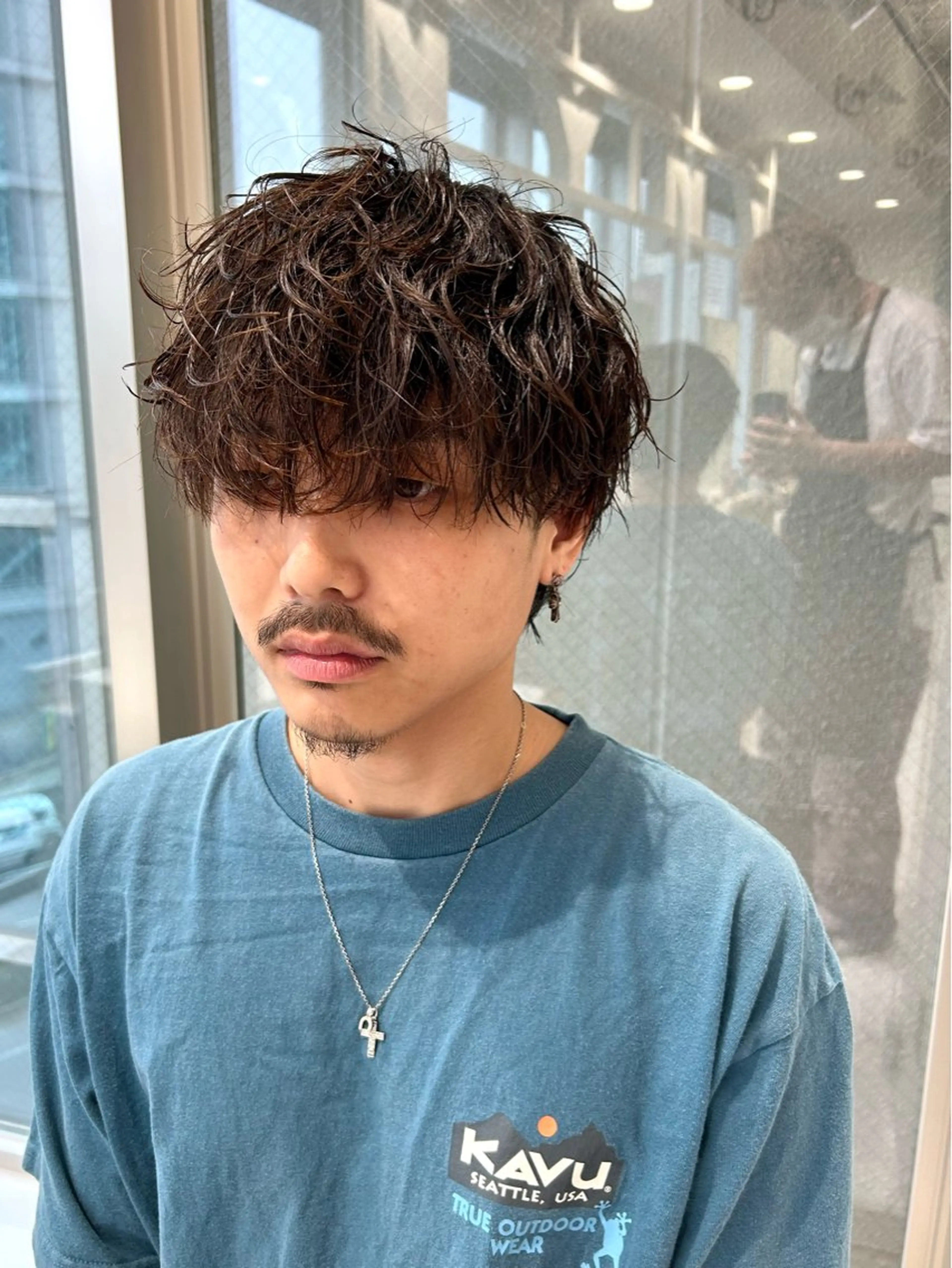ミディアム パーマ メンズ カット パーマ メンズ特化❤️‍🔥 パーマ職人江口佳乃のヘアスタイル