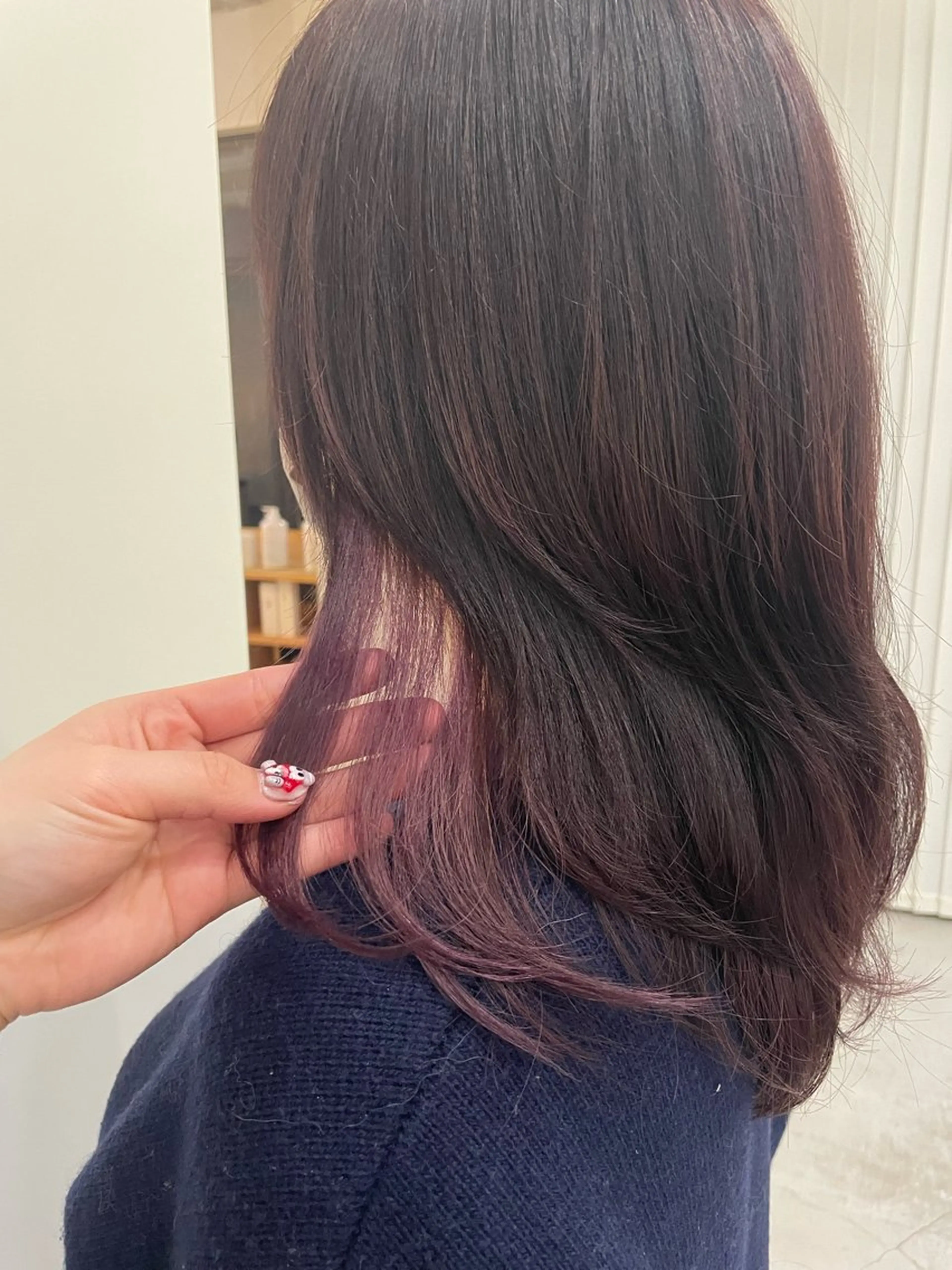 ミディアム カラー インナーカラー ラベンダーカラー 鈴木 美由華のヘアスタイル