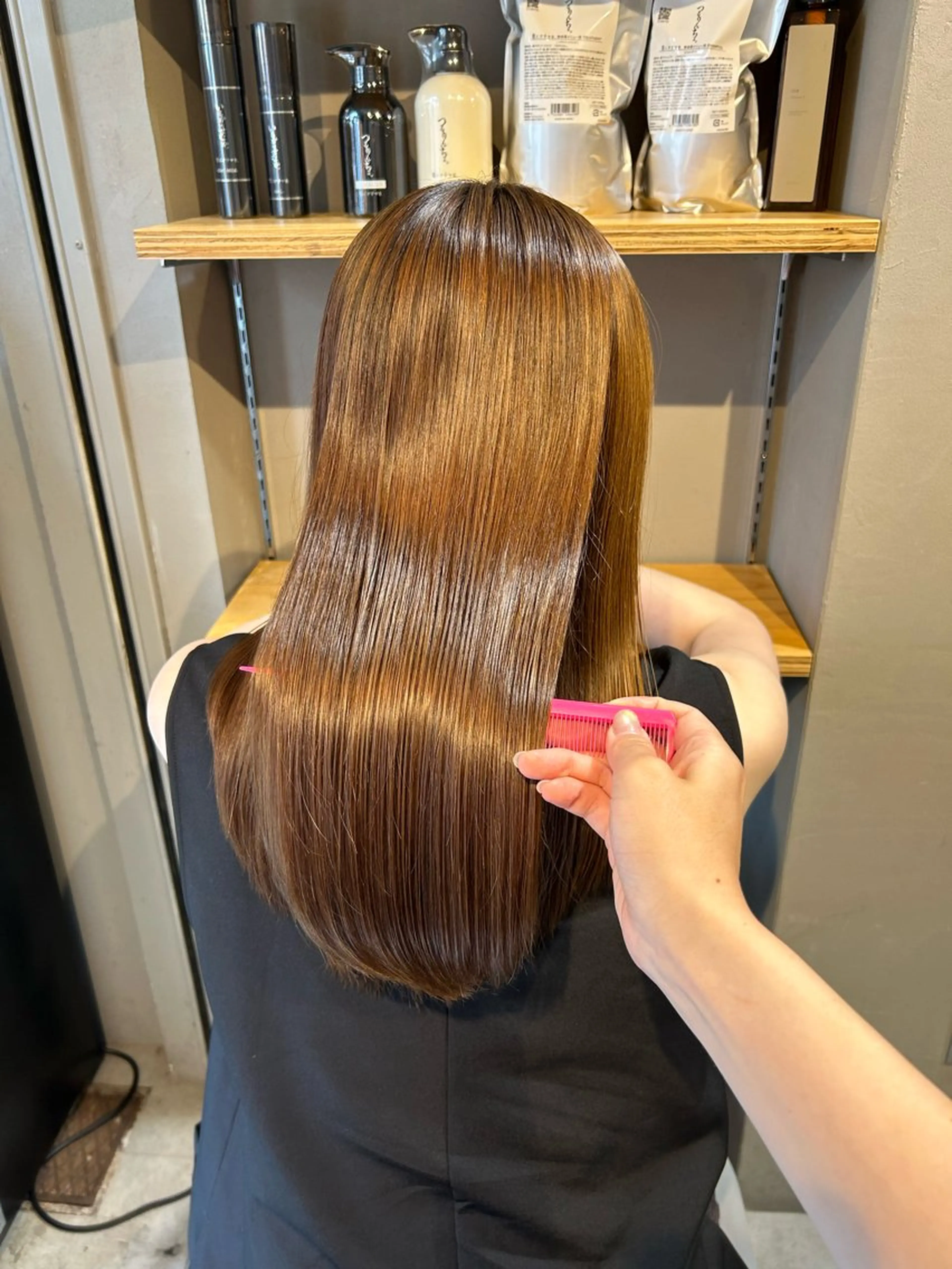 セミロング 縮毛矯正 トリートメント ioe元町 yukaのヘアスタイル