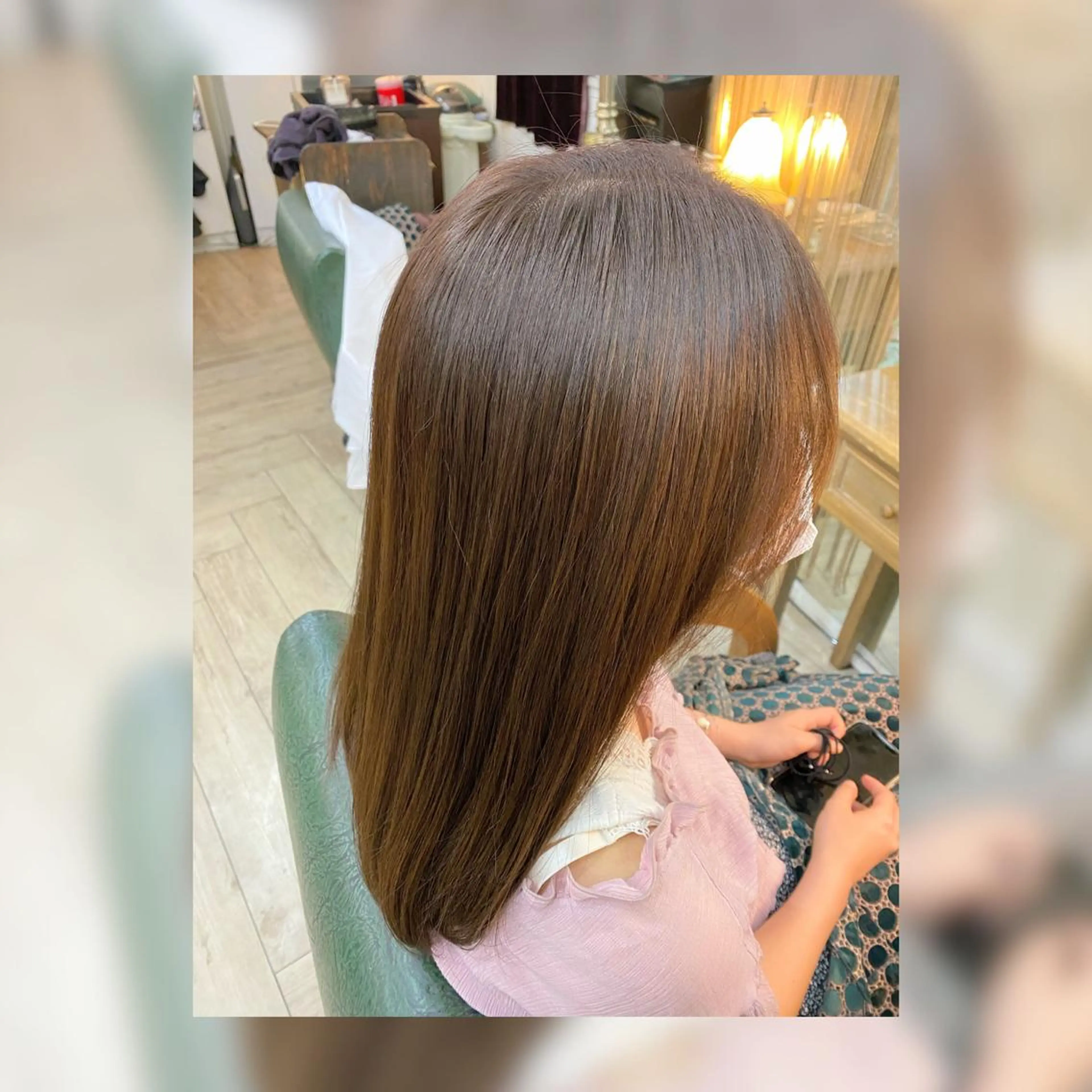 セミロング カラー ブラウンカラー ナチュラルブラウン WELLM表参道 高杉梨鬼也のヘアスタイル