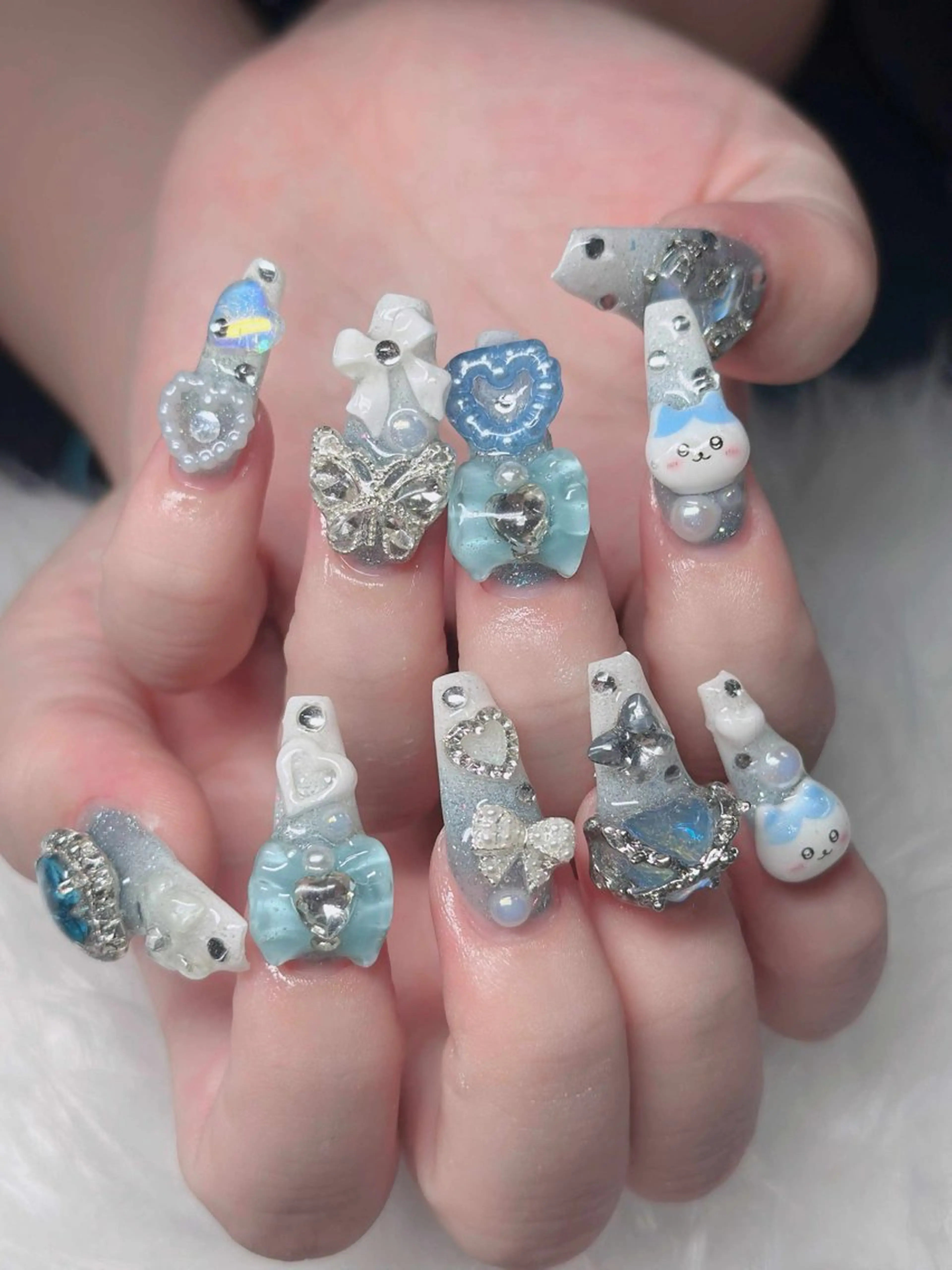 ネイル フレンチネイル ジェルネイル ガラスフレンチ ハロウィン ハート H.baby nail所属・H.baby Nail Salonのネイルデザイン
