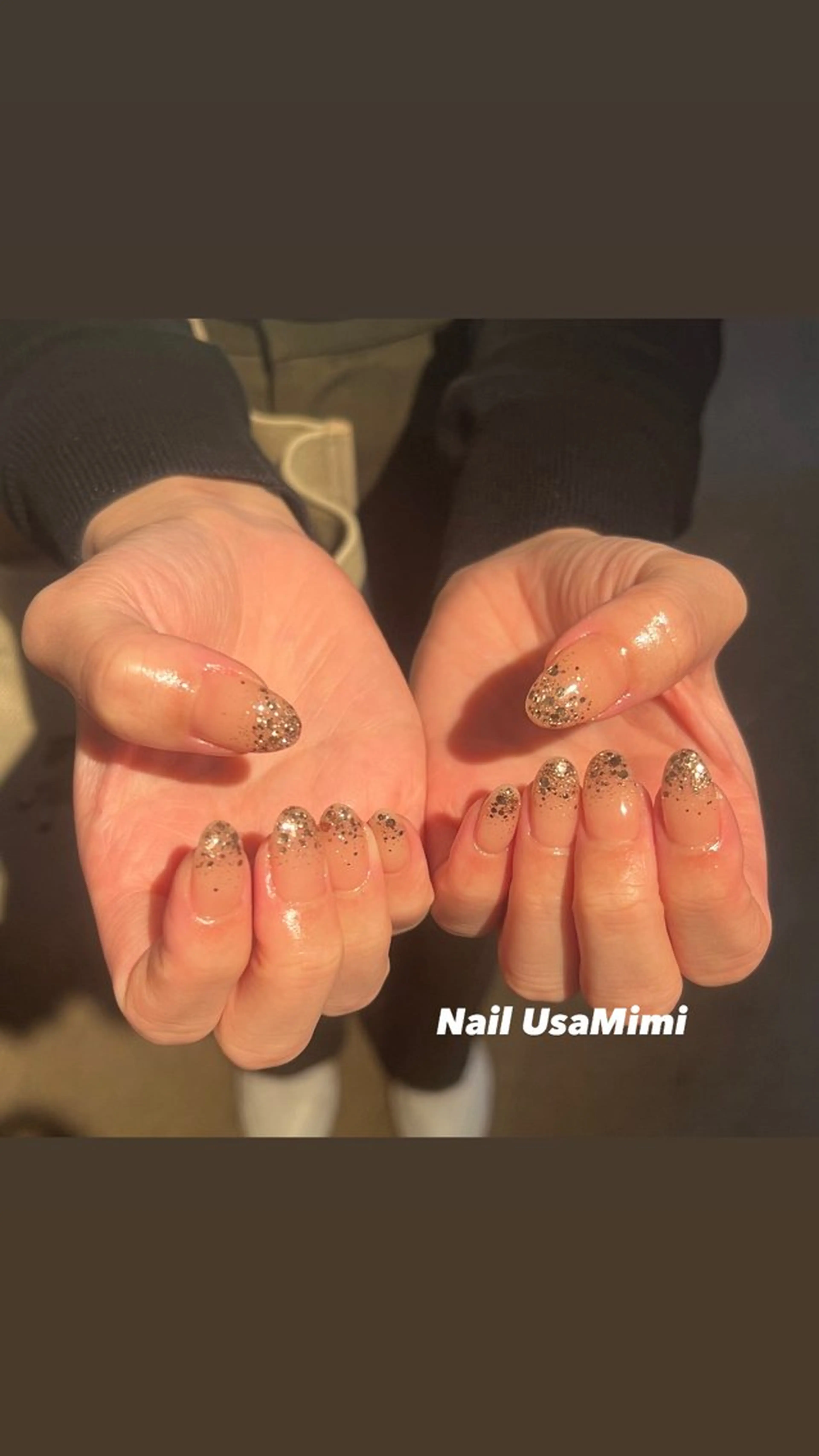 ネイル ジェルネイル グラデーション ラメ(グリッター) ラメグラデーション マグネットネイル ハンドネイル 本町NailUsa Mimi RIKOのネイルデザイン