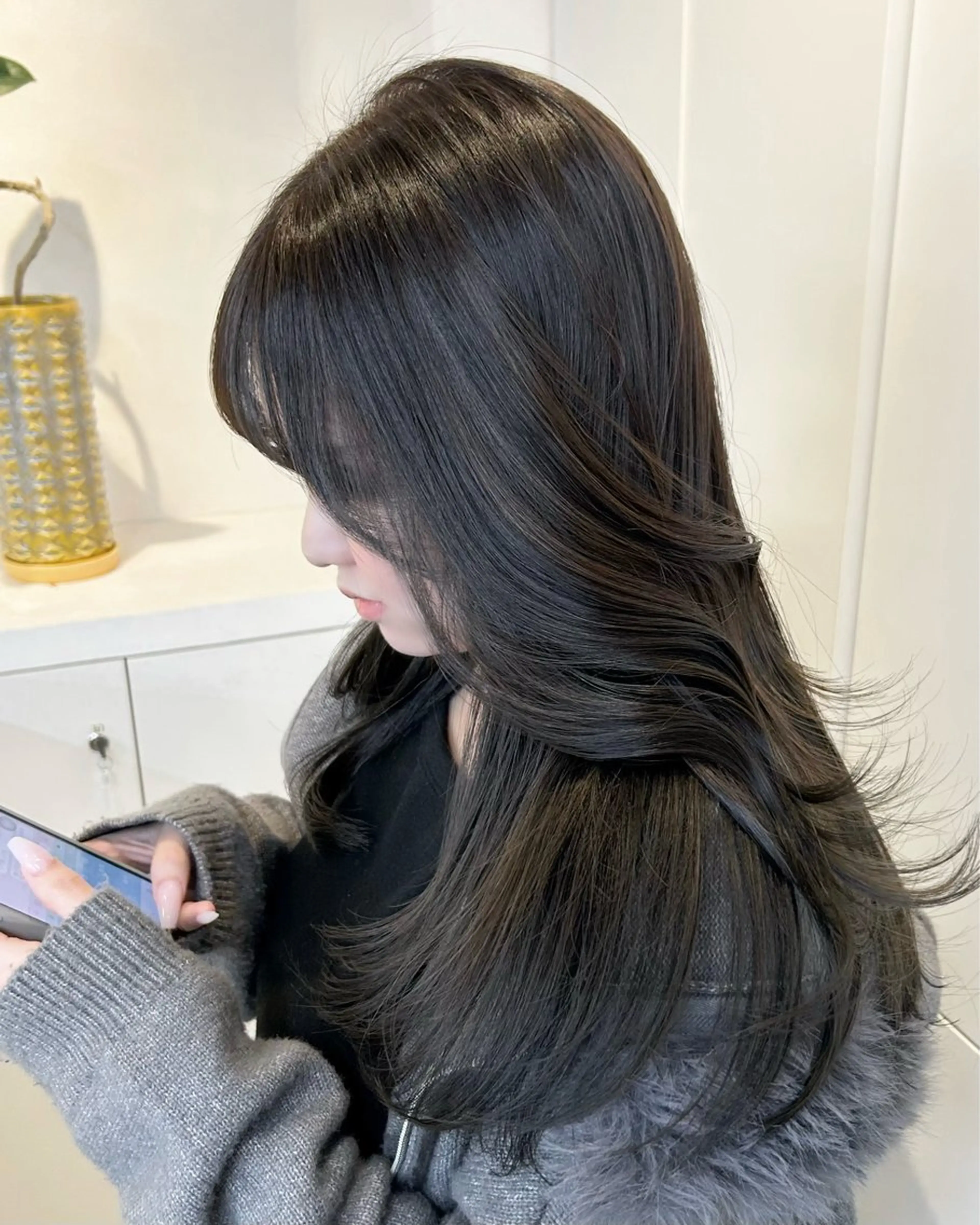 ロング カラー グレージュ ヘアカラー トリートメント ヘアセット CONTINUE OMOTESANDO所属・透け感カラー🫧韓国 ヘア🇰🇷たくとのヘアスタイル