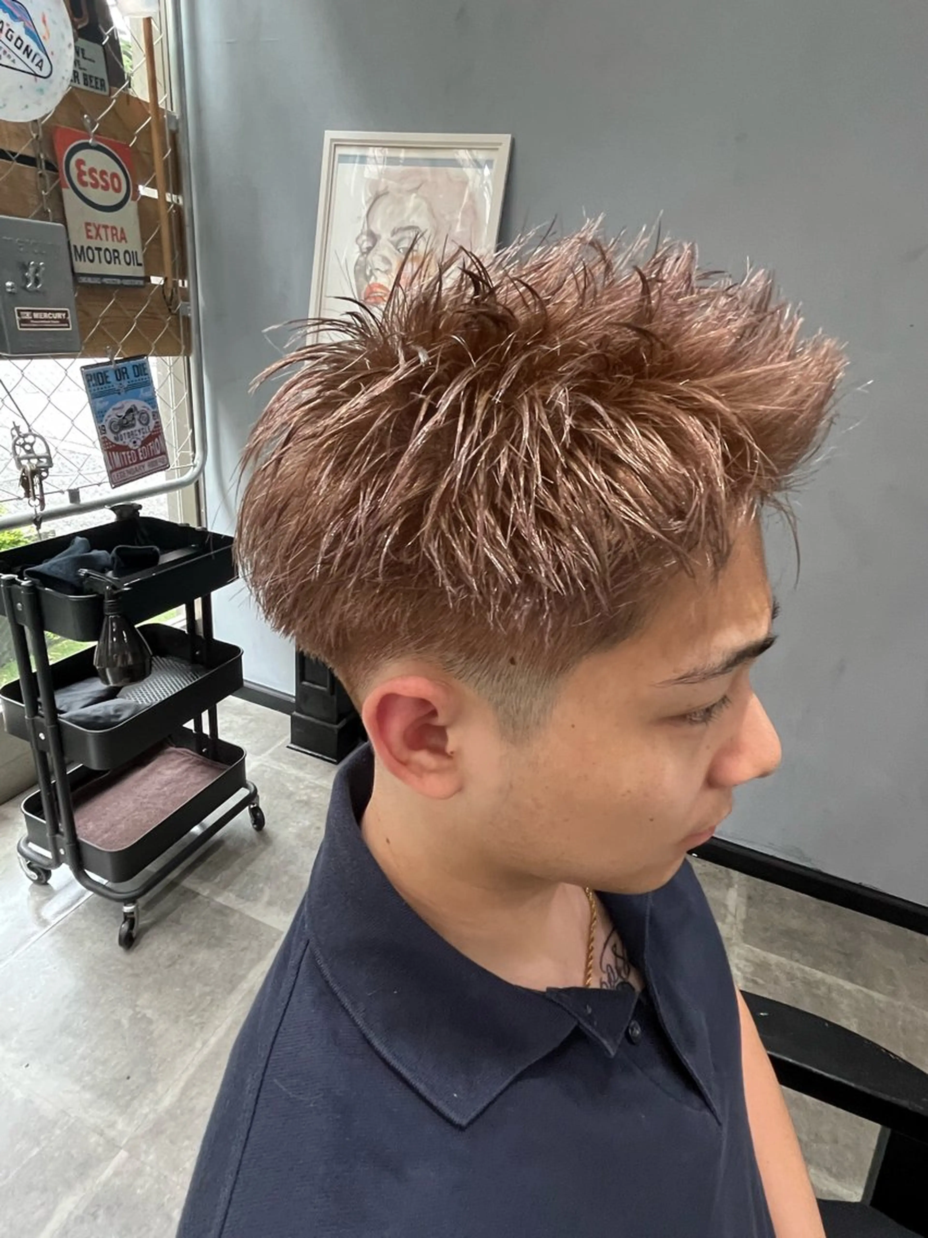 メンズ メンズハイトーン スパイキーショート メンズカット/ 嶋本敬心のヘアスタイル